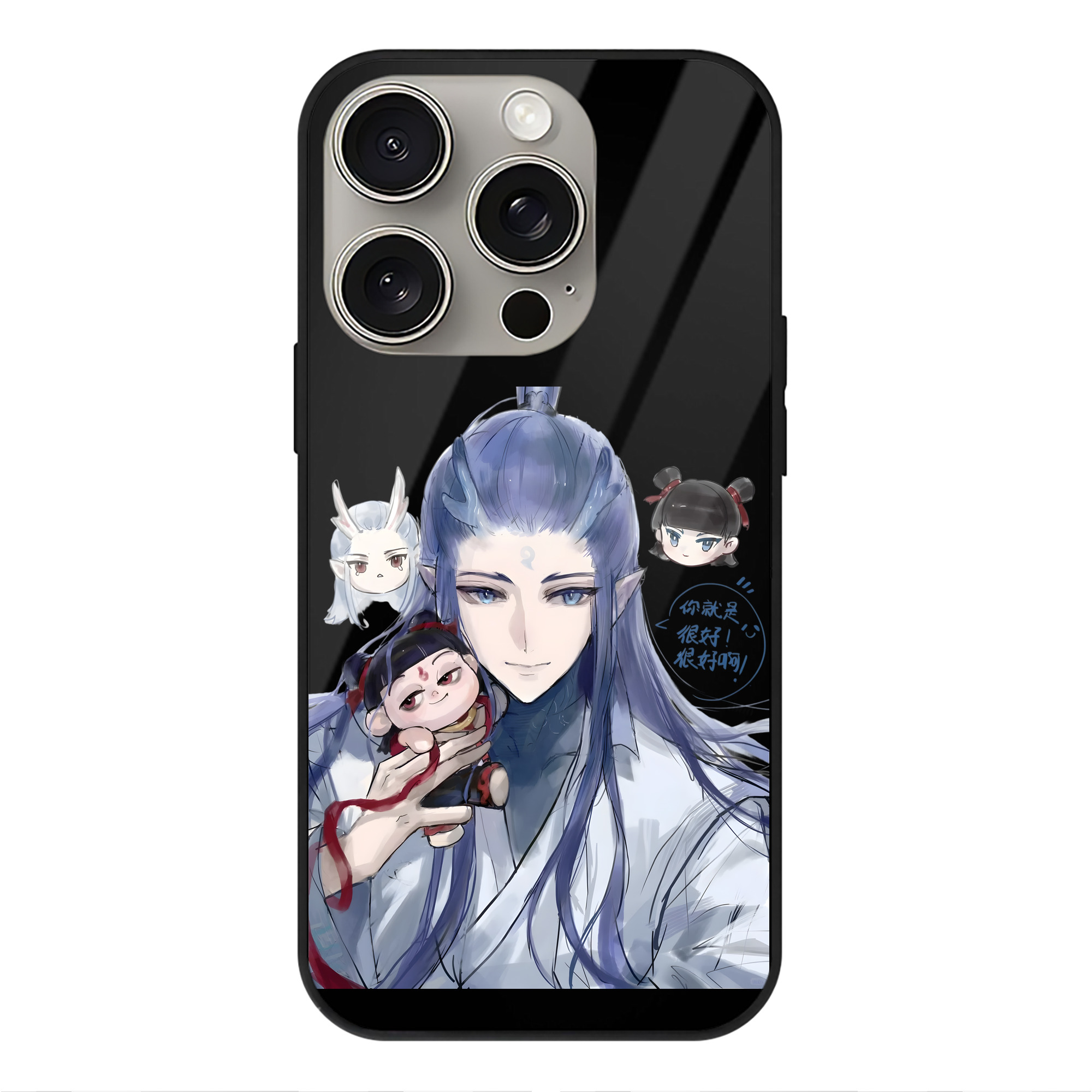 （画像用） Ne Zha 2 ナタ 魔童の大暴れ 【iPhone15Pro対応】スマホケース 耐衝撃＆黄変防止 背面ガラス