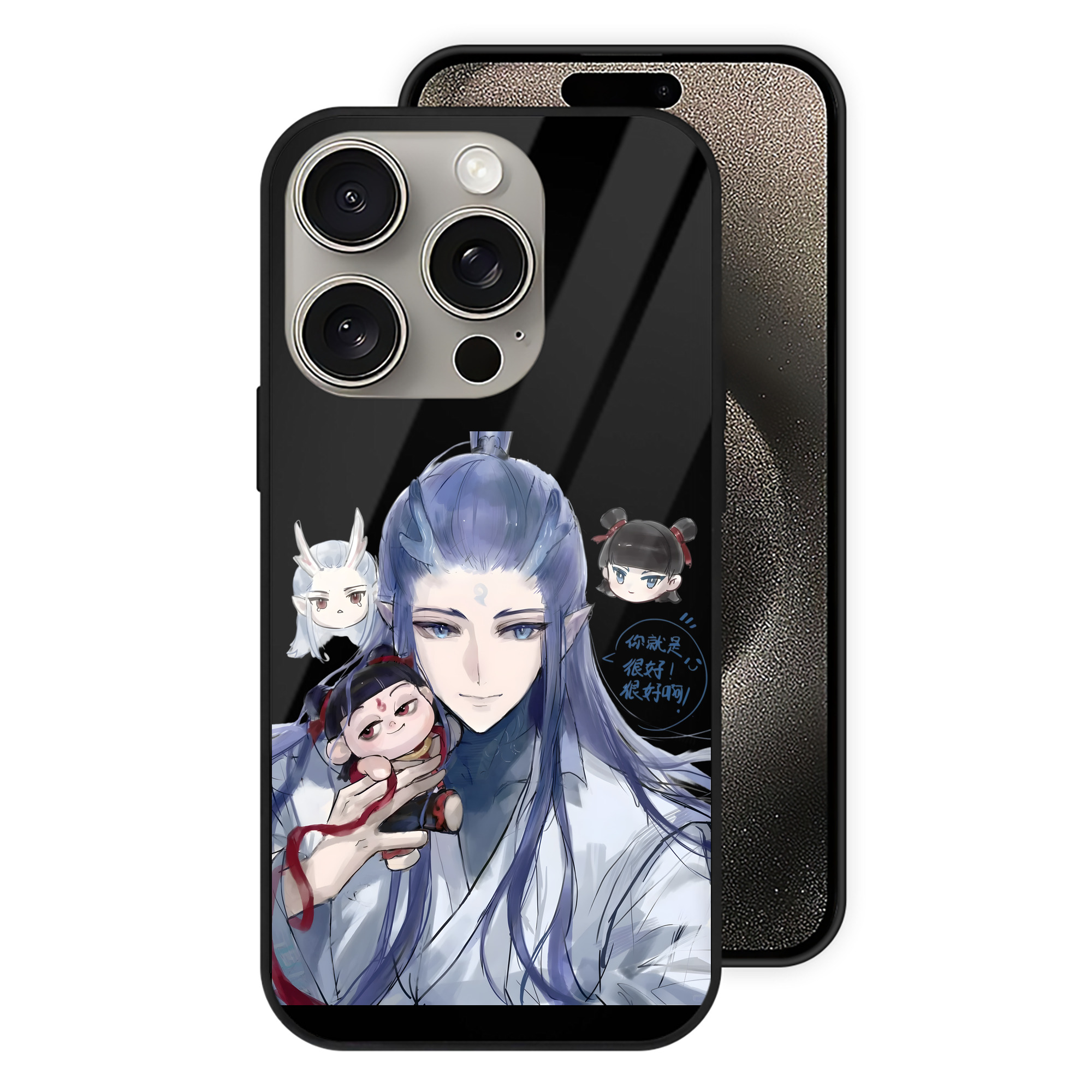 （画像用） Ne Zha 2 ナタ 魔童の大暴れ 【iPhone15Pro対応】スマホケース 耐衝撃＆黄変防止 背面ガラス