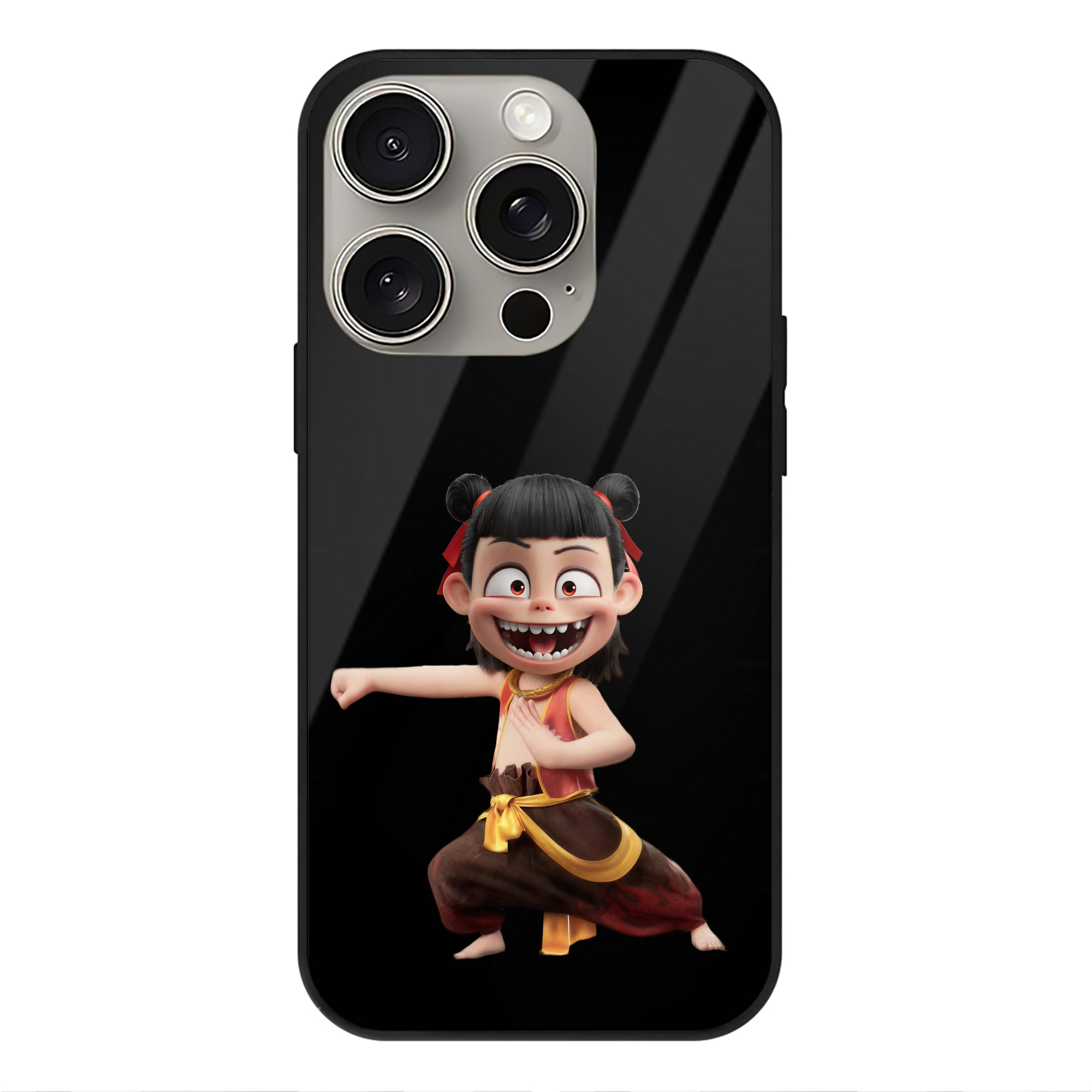（画像用） Ne Zha 2 ナタ 魔童の大暴れ 【iPhone15Pro対応】スマホケース 耐衝撃＆黄変防止 背面ガラス
