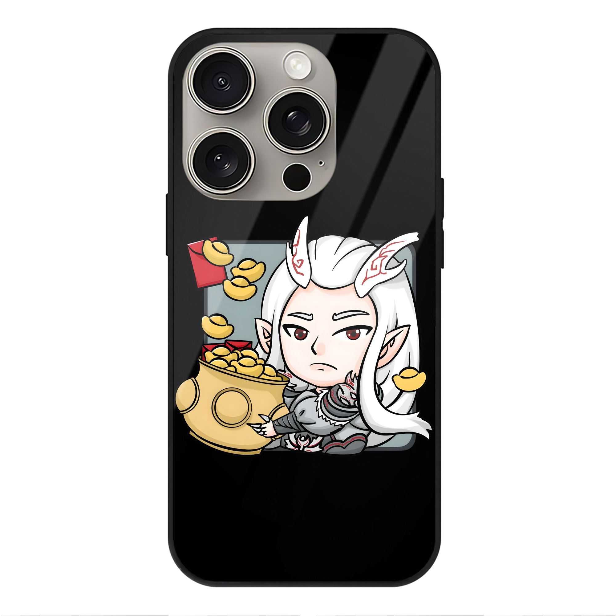 （画像用） Ne Zha 2 ナタ 魔童の大暴れ 【iPhone15Pro対応】スマホケース 耐衝撃＆黄変防止 背面ガラス