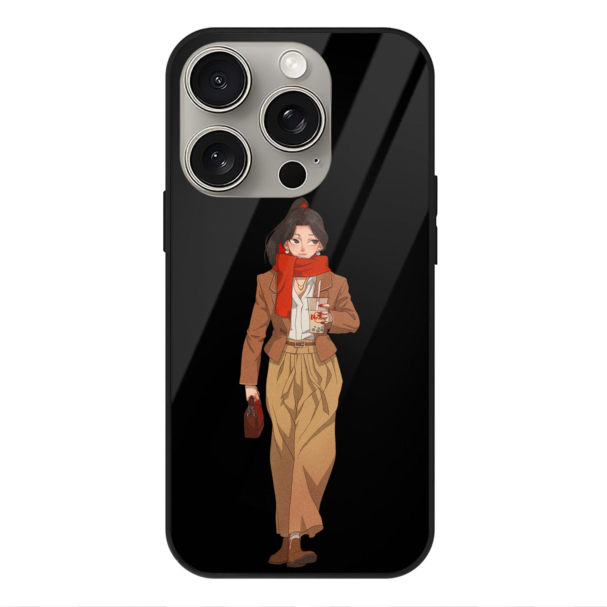 （画像用） Ne Zha 2 ナタ 魔童の大暴れ 【iPhone15Pro対応】スマホケース 耐衝撃＆黄変防止 背面ガラス