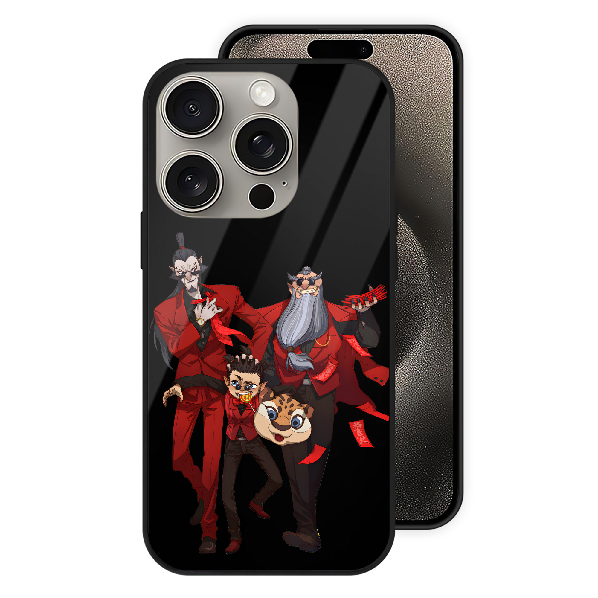 （画像用） Ne Zha 2 ナタ 魔童の大暴れ 【iPhone15Pro対応】スマホケース 耐衝撃＆黄変防止 背面ガラス