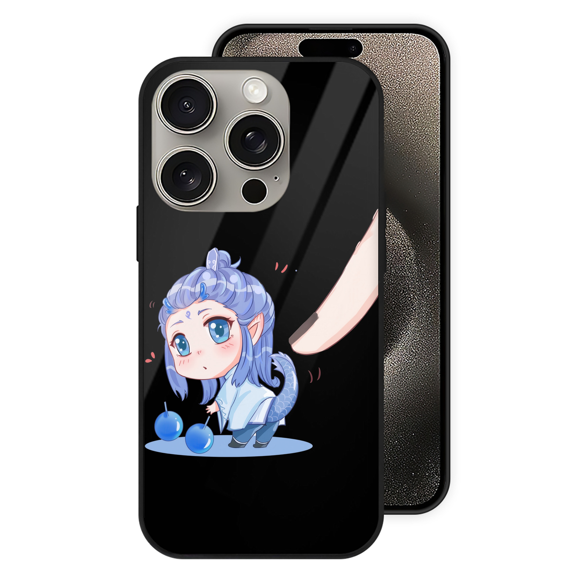 （画像用） Ne Zha 2 ナタ 魔童の大暴れ 【iPhone15Pro対応】スマホケース 耐衝撃＆黄変防止 背面ガラス