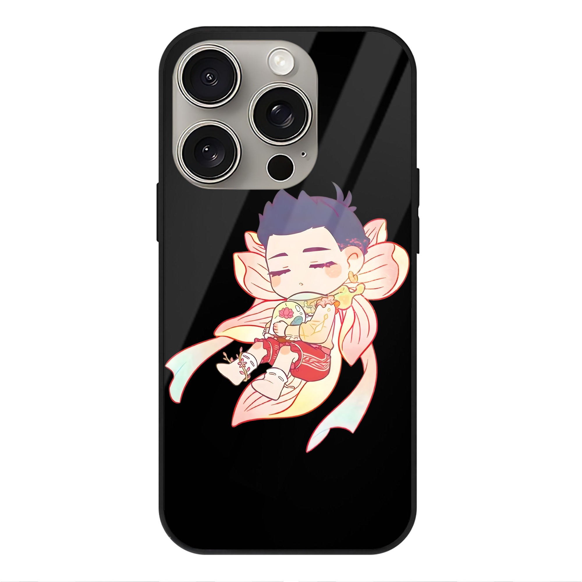（画像用） Ne Zha 2 ナタ 魔童の大暴れ 【iPhone15Pro対応】スマホケース 耐衝撃＆黄変防止 背面ガラス