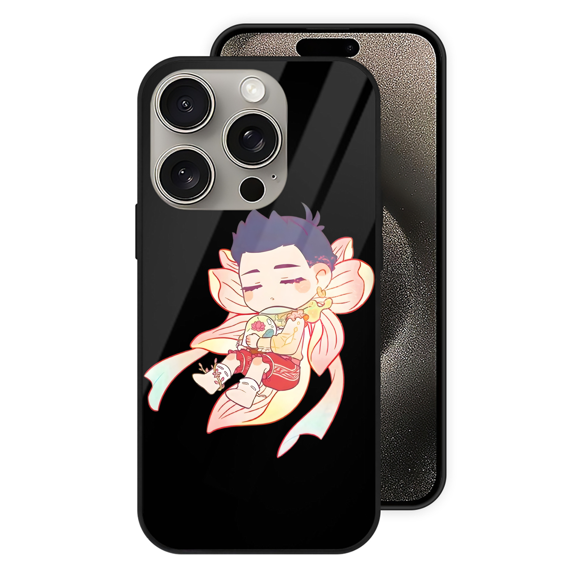 （画像用） Ne Zha 2 ナタ 魔童の大暴れ 【iPhone15Pro対応】スマホケース 耐衝撃＆黄変防止 背面ガラス