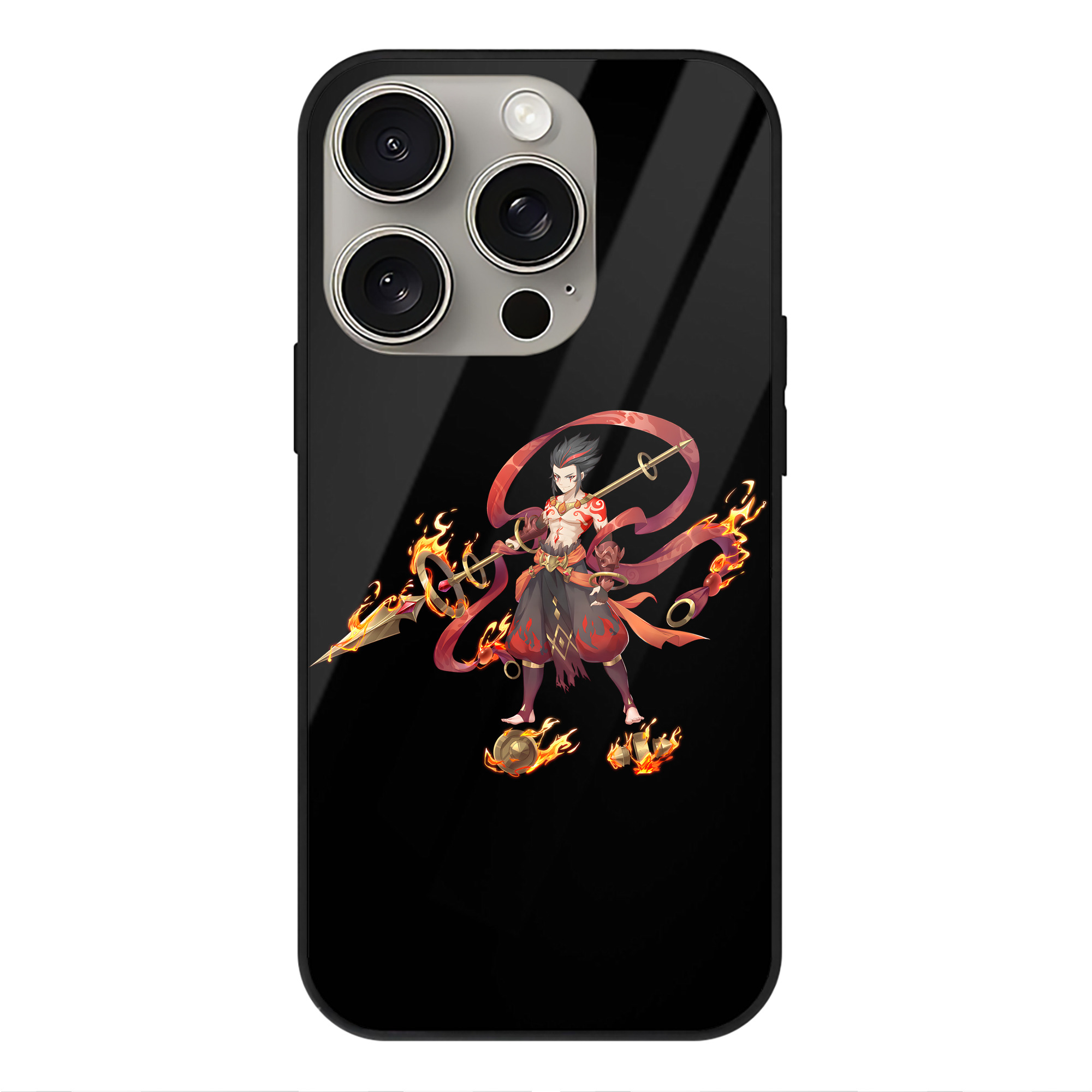 （画像用） Ne Zha 2 ナタ 魔童の大暴れ 【iPhone15Pro対応】スマホケース 耐衝撃＆黄変防止 背面ガラス