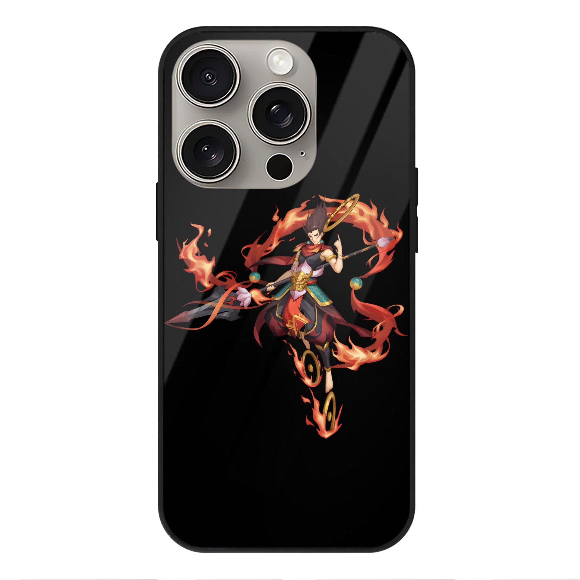 （画像用） Ne Zha 2 ナタ 魔童の大暴れ 【iPhone15Pro対応】スマホケース 耐衝撃＆黄変防止 背面ガラス