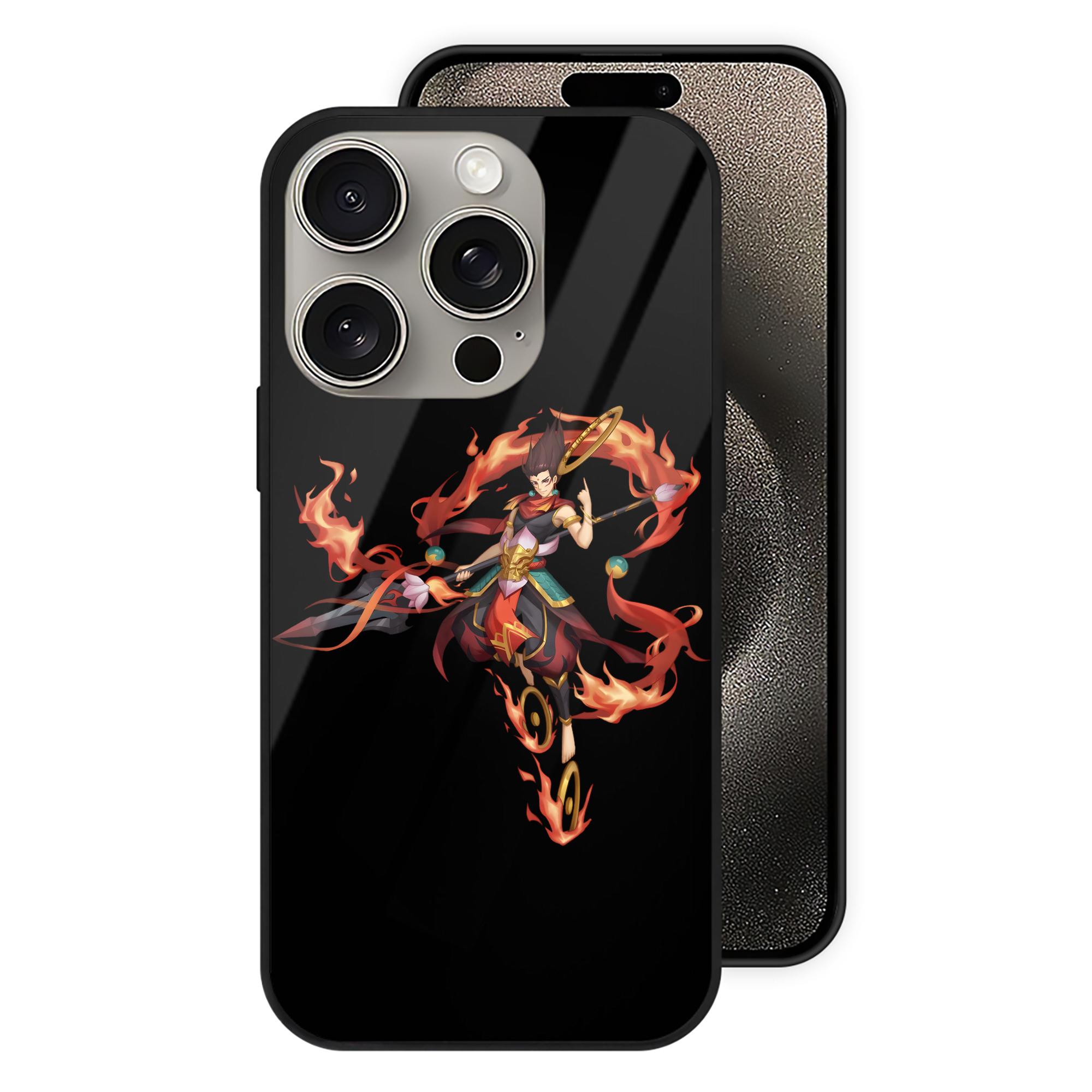 （画像用） Ne Zha 2 ナタ 魔童の大暴れ 【iPhone15Pro対応】スマホケース 耐衝撃＆黄変防止 背面ガラス