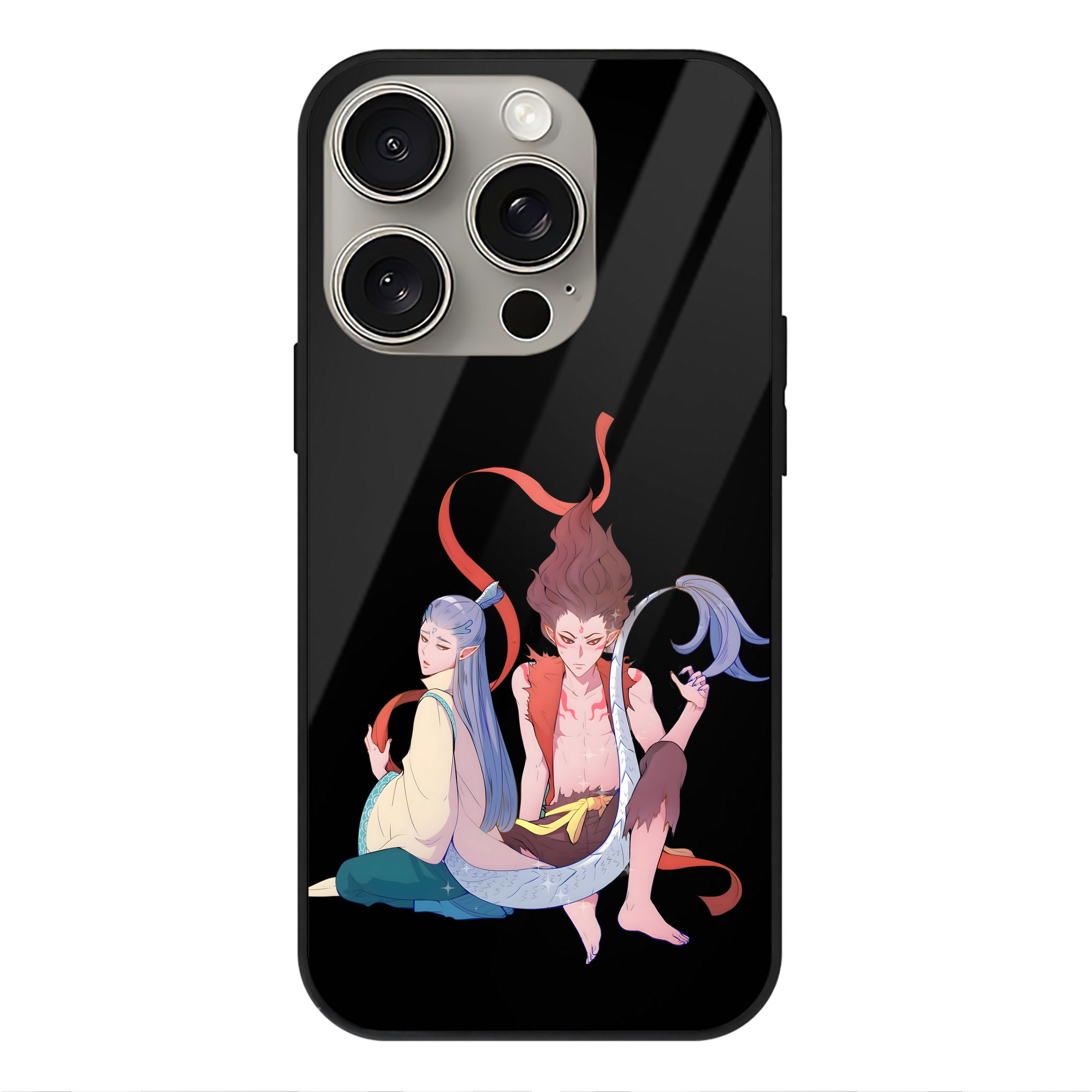 （画像用） Ne Zha 2 ナタ 魔童の大暴れ 【iPhone15Pro対応】スマホケース 耐衝撃＆黄変防止 背面ガラス