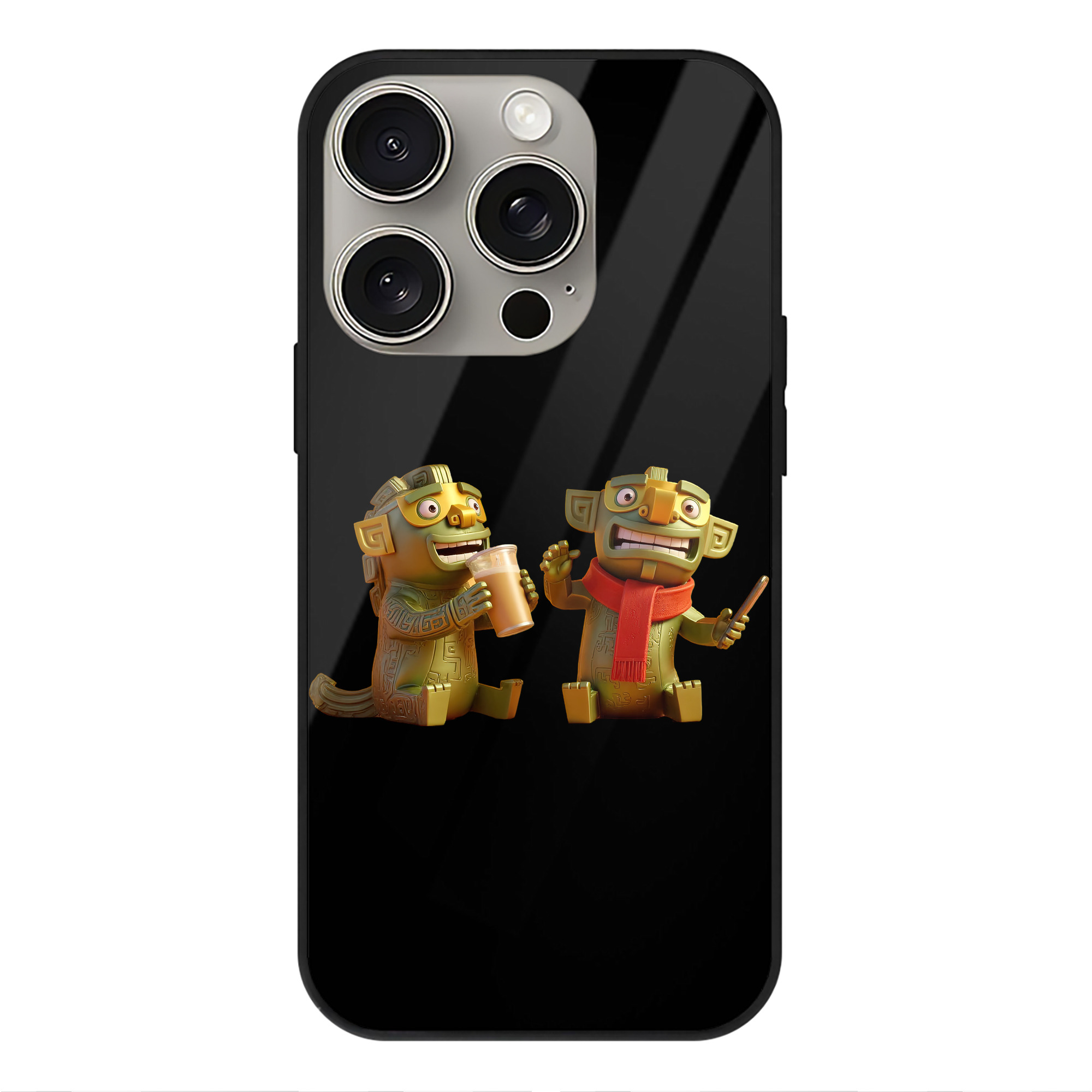 （画像用） Ne Zha 2 ナタ 魔童の大暴れ 【iPhone15Pro対応】スマホケース 耐衝撃＆黄変防止 背面ガラス