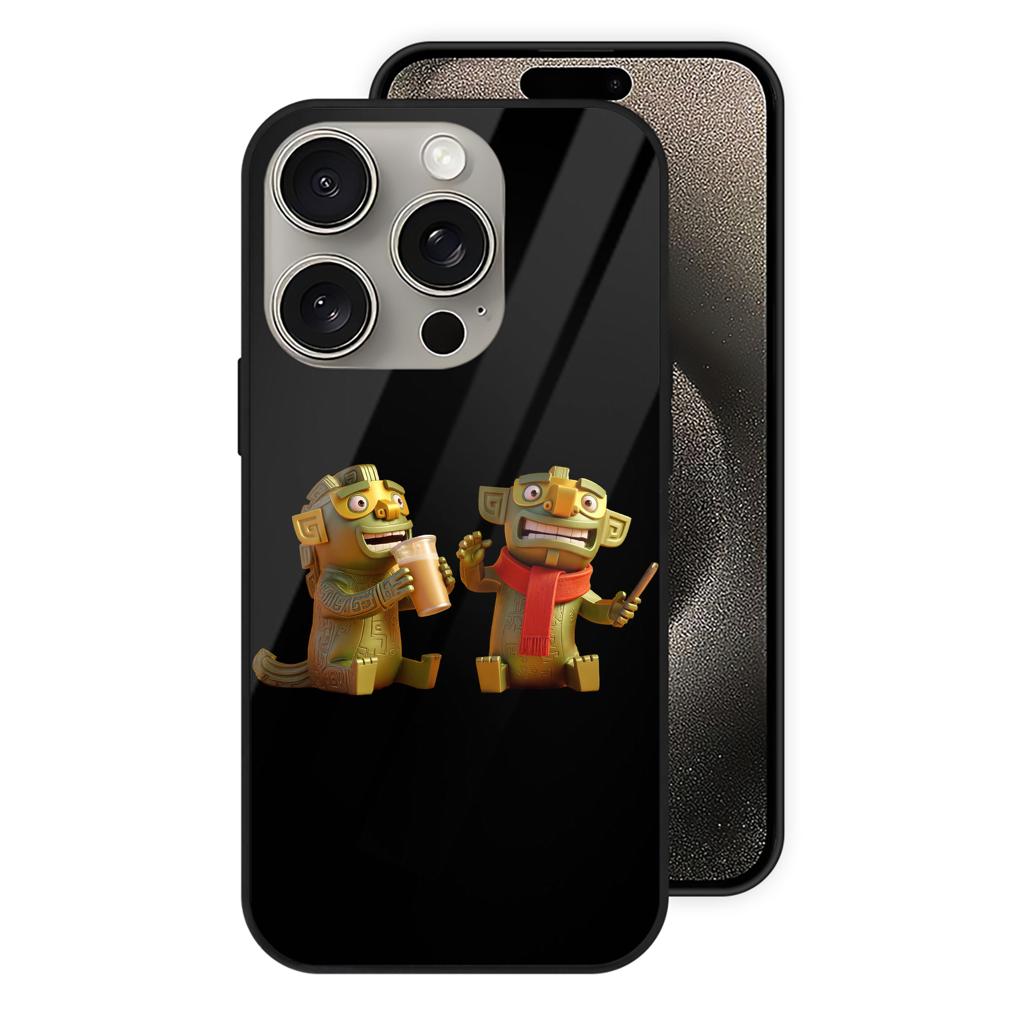（画像用） Ne Zha 2 ナタ 魔童の大暴れ 【iPhone15Pro対応】スマホケース 耐衝撃＆黄変防止 背面ガラス