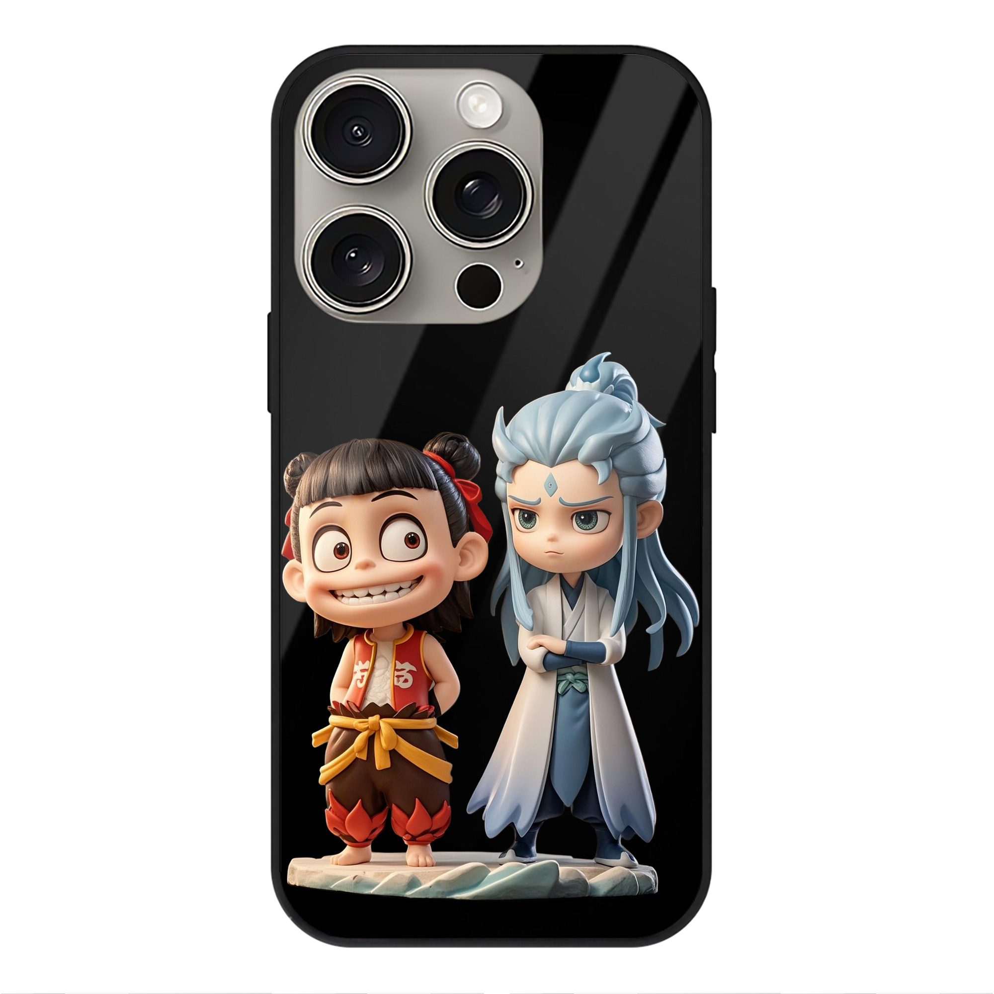 （画像用） Ne Zha 2 ナタ 魔童の大暴れ 【iPhone15Pro対応】スマホケース 耐衝撃＆黄変防止 背面ガラス