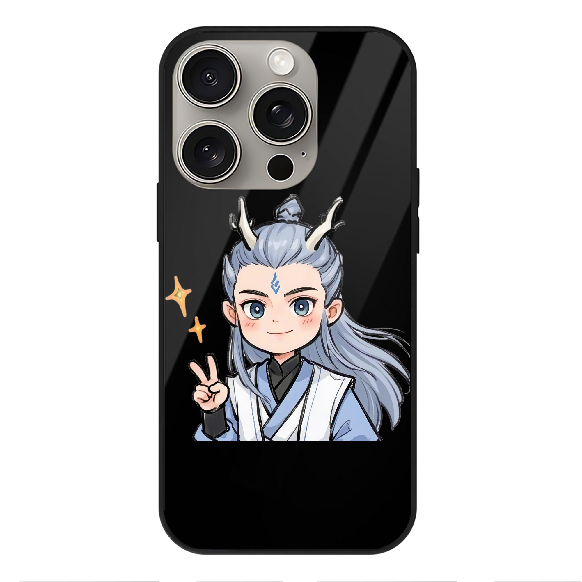 （画像用） Ne Zha 2 ナタ 魔童の大暴れ 【iPhone15Pro対応】スマホケース 耐衝撃＆黄変防止 背面ガラス
