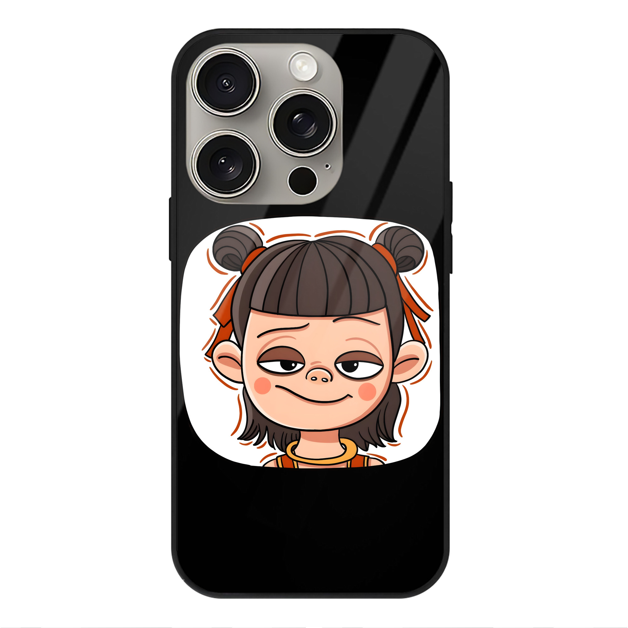 （画像用） Ne Zha 2 ナタ 魔童の大暴れ 【iPhone15Pro対応】スマホケース 耐衝撃＆黄変防止 背面ガラス