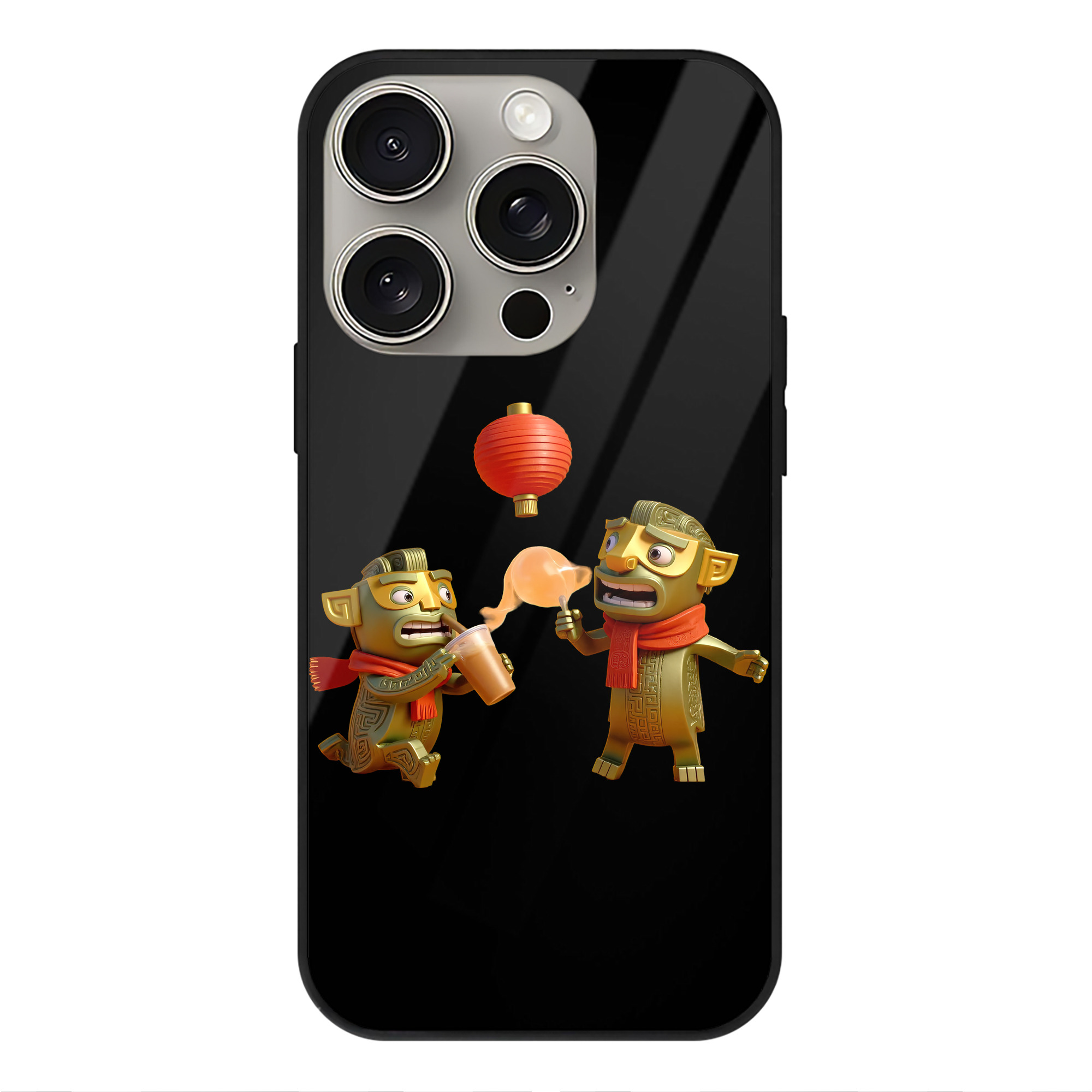 （画像用） Ne Zha 2 ナタ 魔童の大暴れ 【iPhone15Pro対応】スマホケース 耐衝撃＆黄変防止 背面ガラス