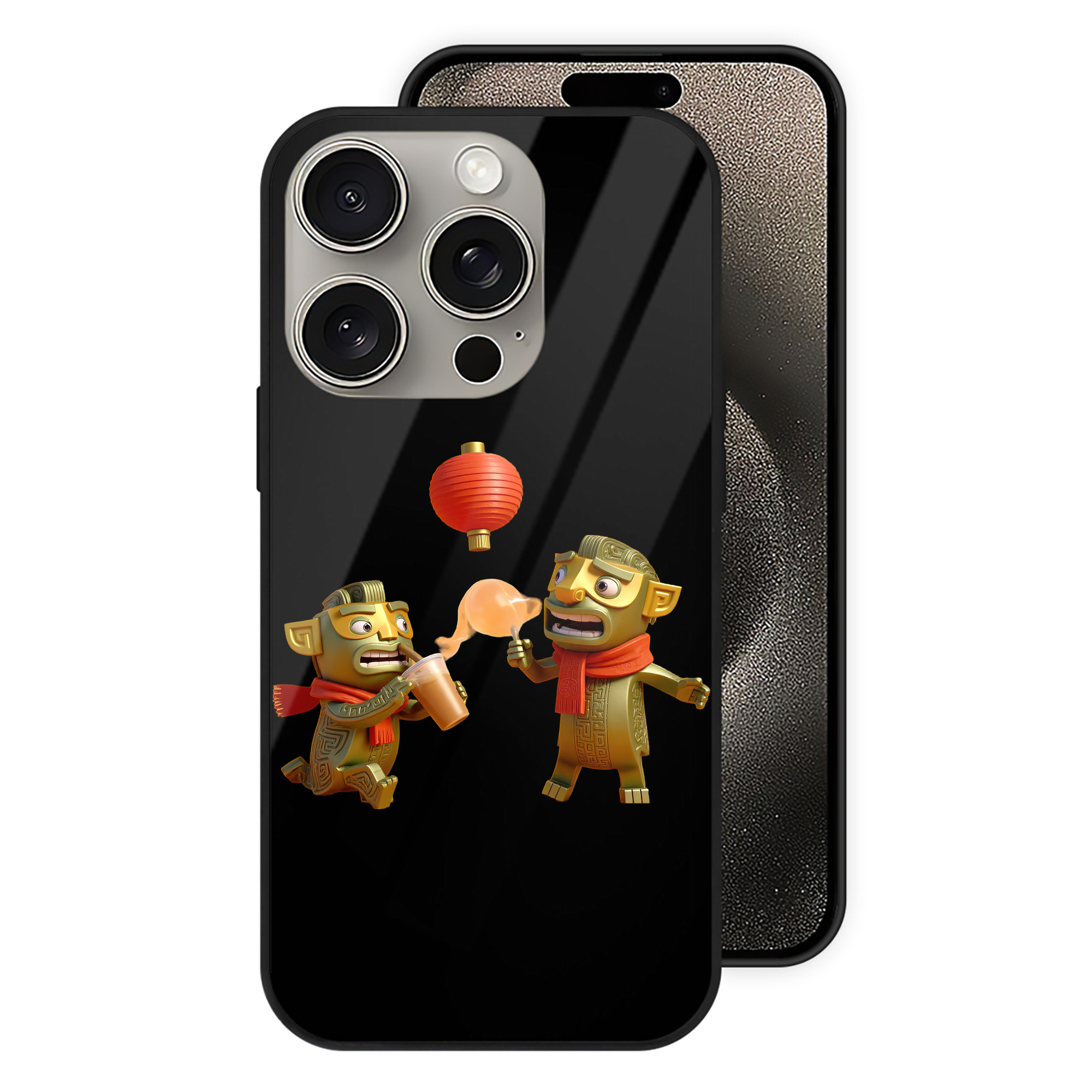 （画像用） Ne Zha 2 ナタ 魔童の大暴れ 【iPhone15Pro対応】スマホケース 耐衝撃＆黄変防止 背面ガラス