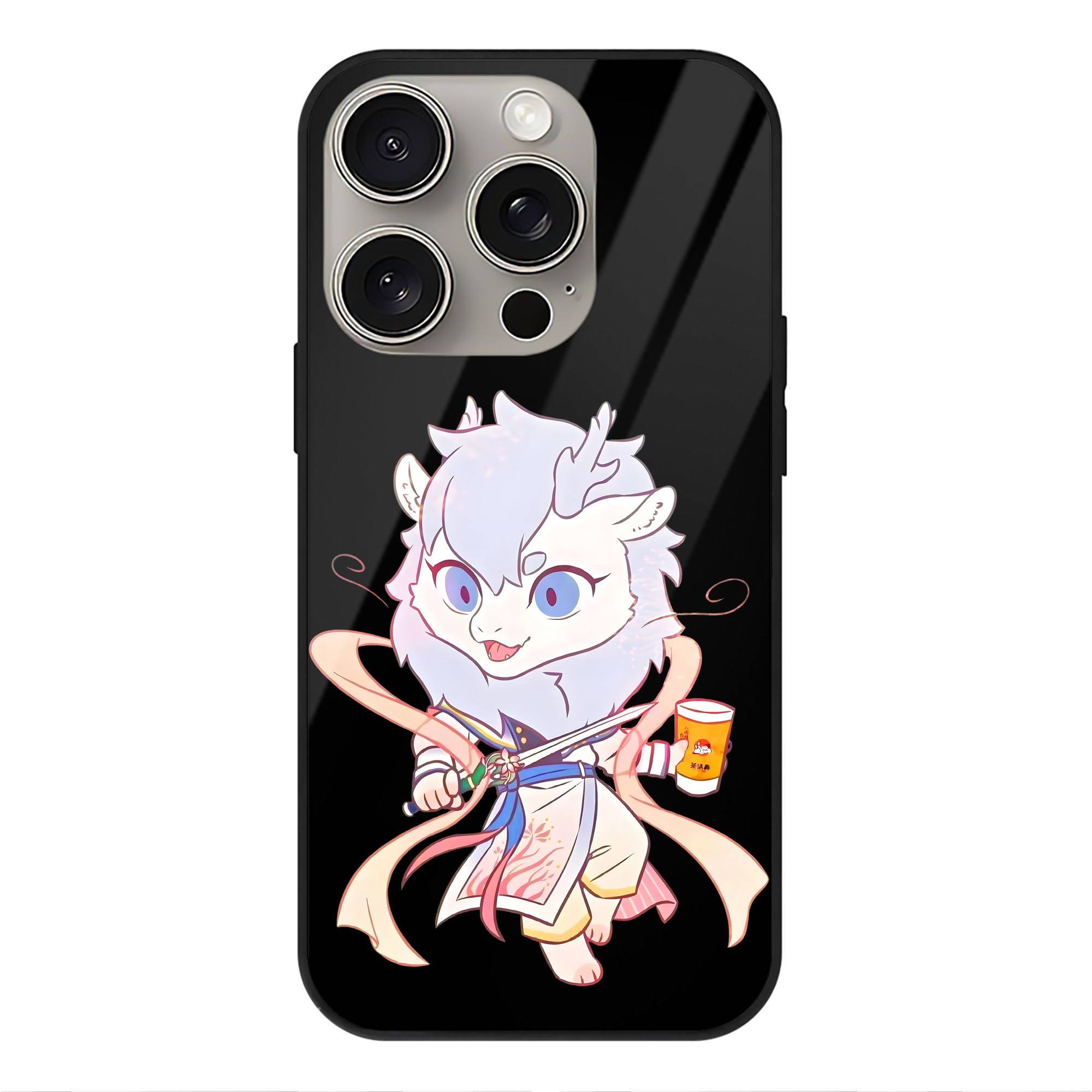 （画像用） Ne Zha 2 ナタ 魔童の大暴れ 【iPhone15Pro対応】スマホケース 耐衝撃＆黄変防止 背面ガラス