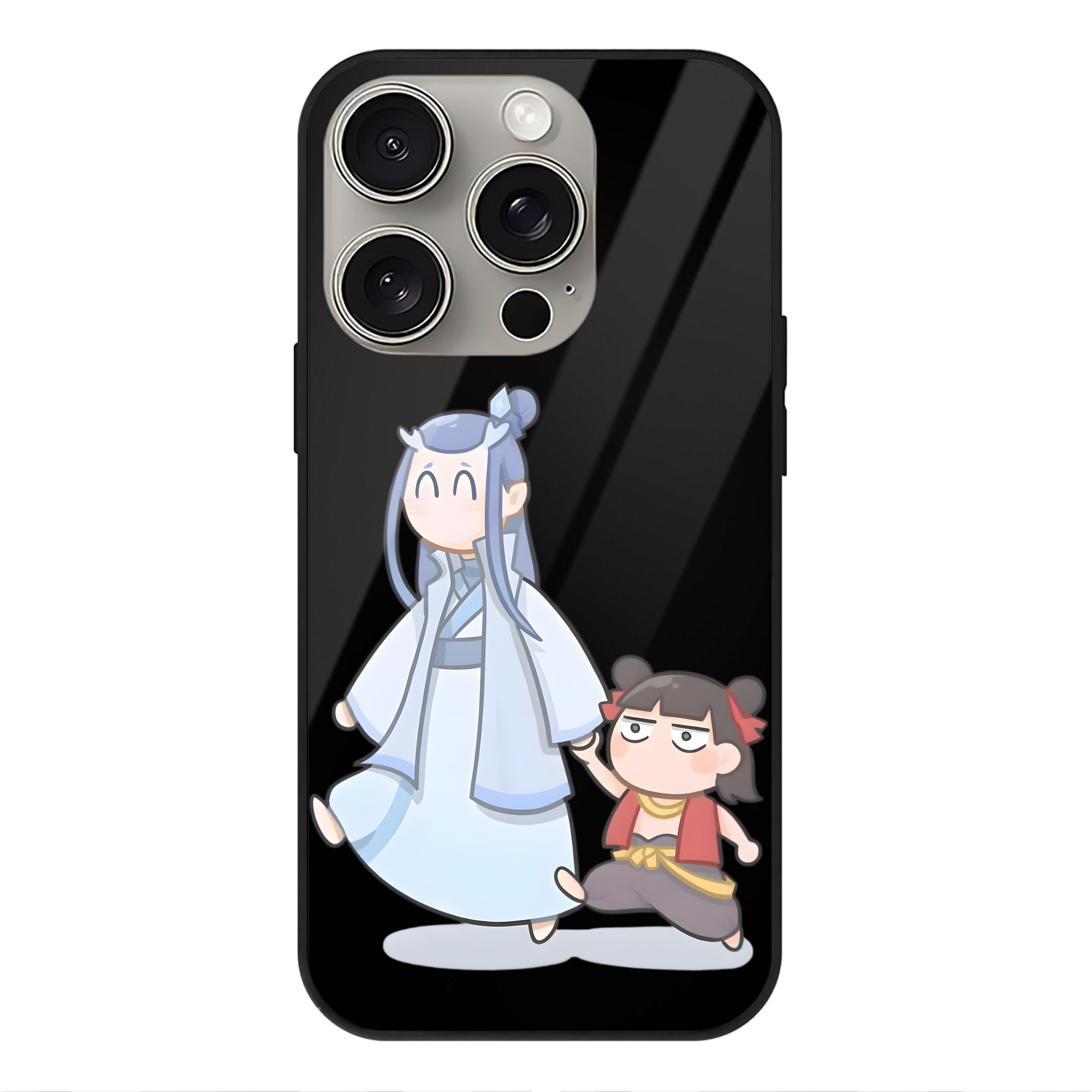 （画像用） Ne Zha 2 ナタ 魔童の大暴れ 【iPhone15Pro対応】スマホケース 耐衝撃＆黄変防止 背面ガラス
