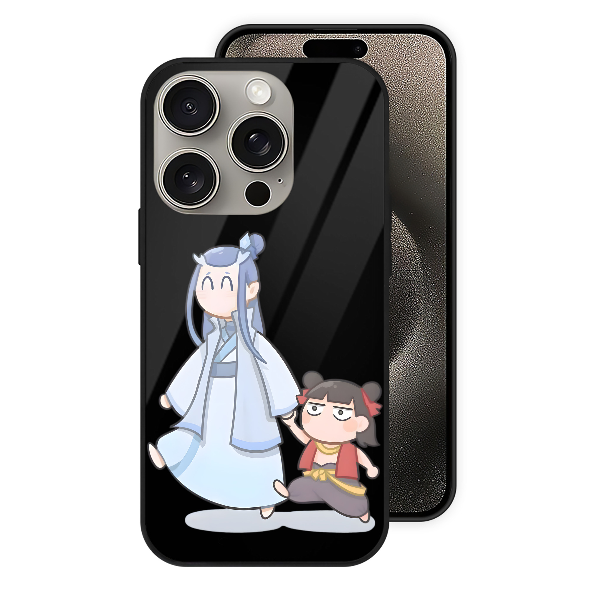 （画像用） Ne Zha 2 ナタ 魔童の大暴れ 【iPhone15Pro対応】スマホケース 耐衝撃＆黄変防止 背面ガラス
