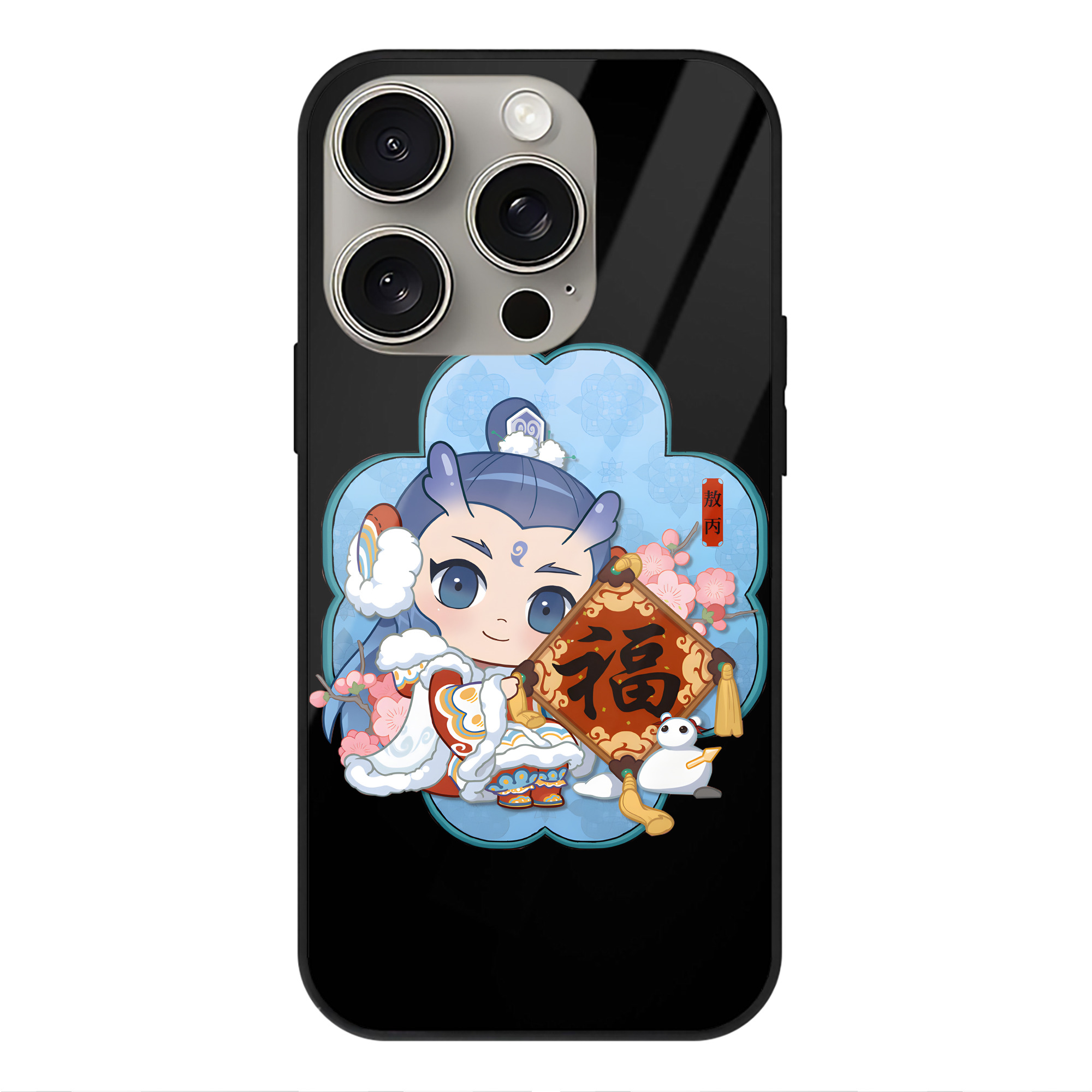 （画像用） Ne Zha 2 ナタ 魔童の大暴れ 【iPhone15Pro対応】スマホケース 耐衝撃＆黄変防止 背面ガラス