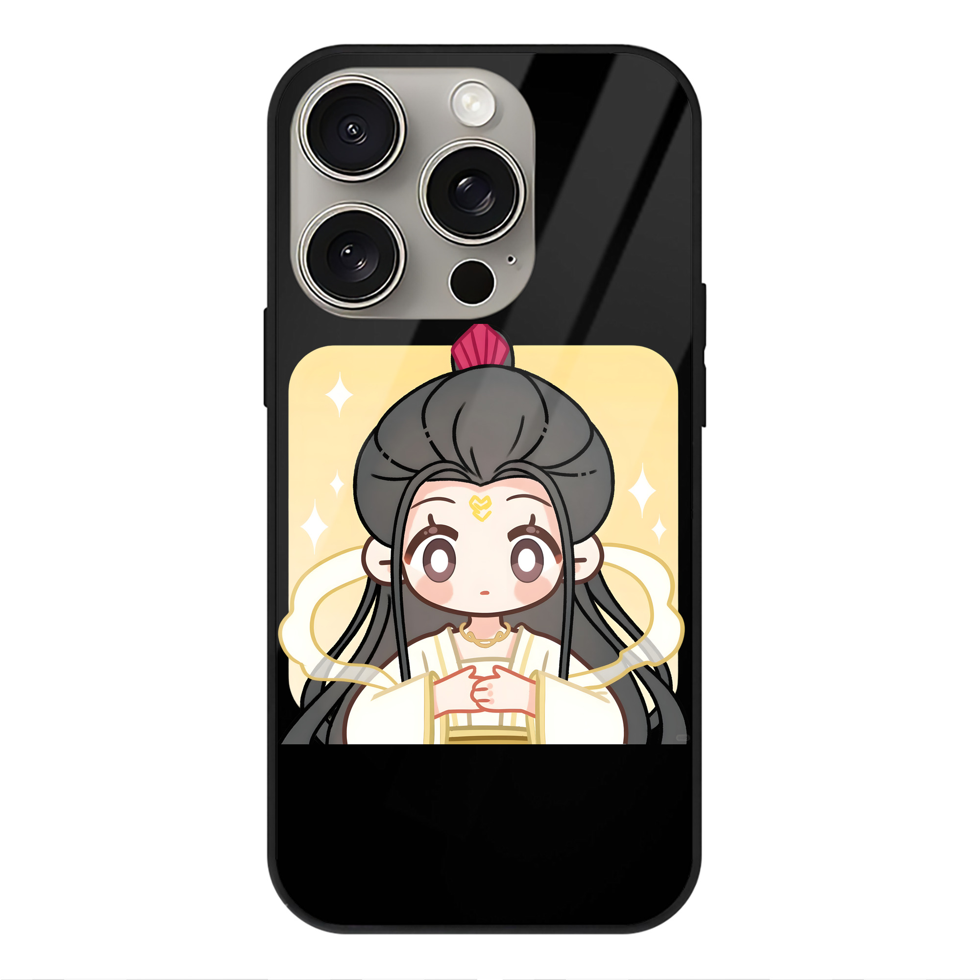 （画像用） Ne Zha 2 ナタ 魔童の大暴れ 【iPhone15Pro対応】スマホケース 耐衝撃＆黄変防止 背面ガラス