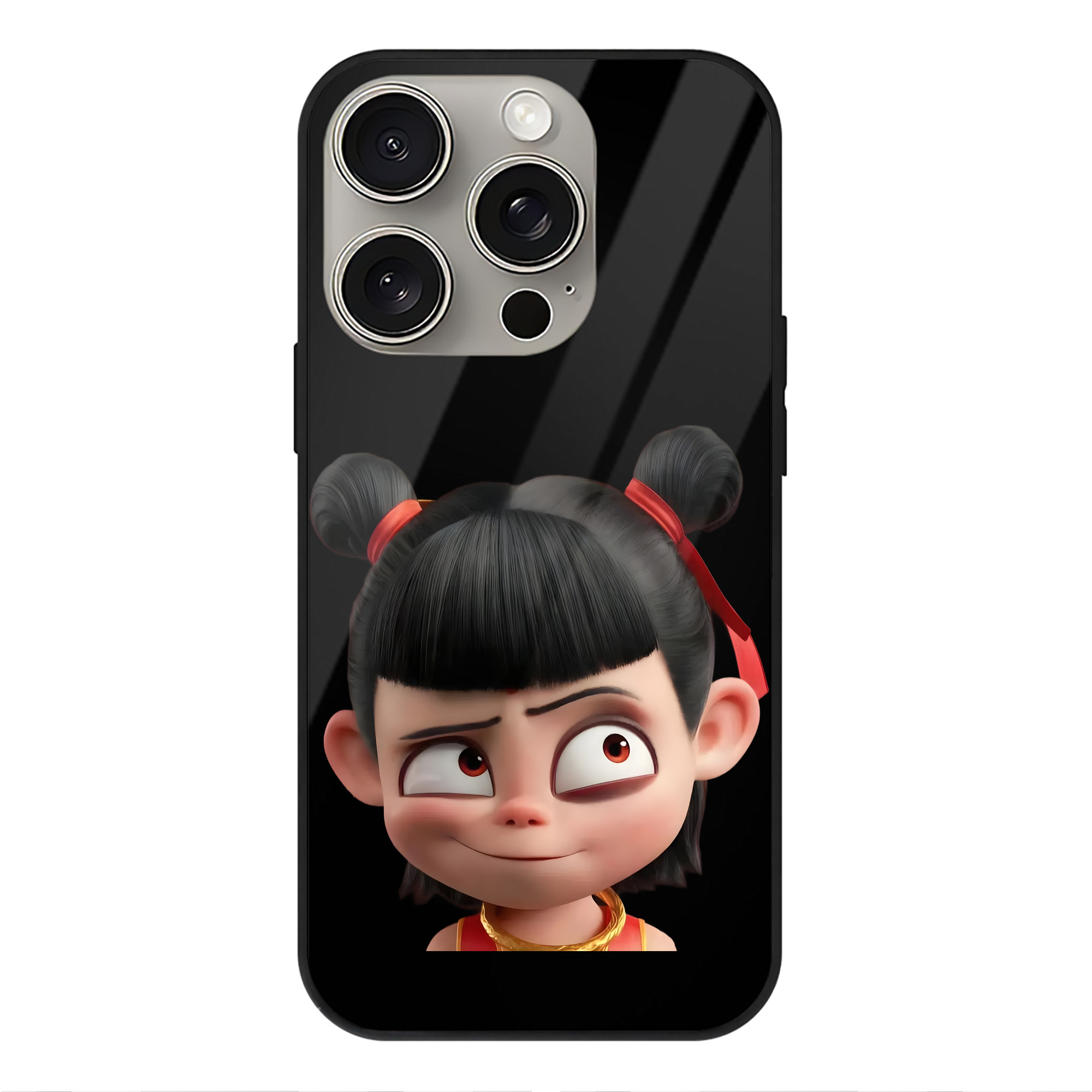 （画像用） Ne Zha 2 ナタ 魔童の大暴れ 【iPhone15Pro対応】スマホケース 耐衝撃＆黄変防止 背面ガラス