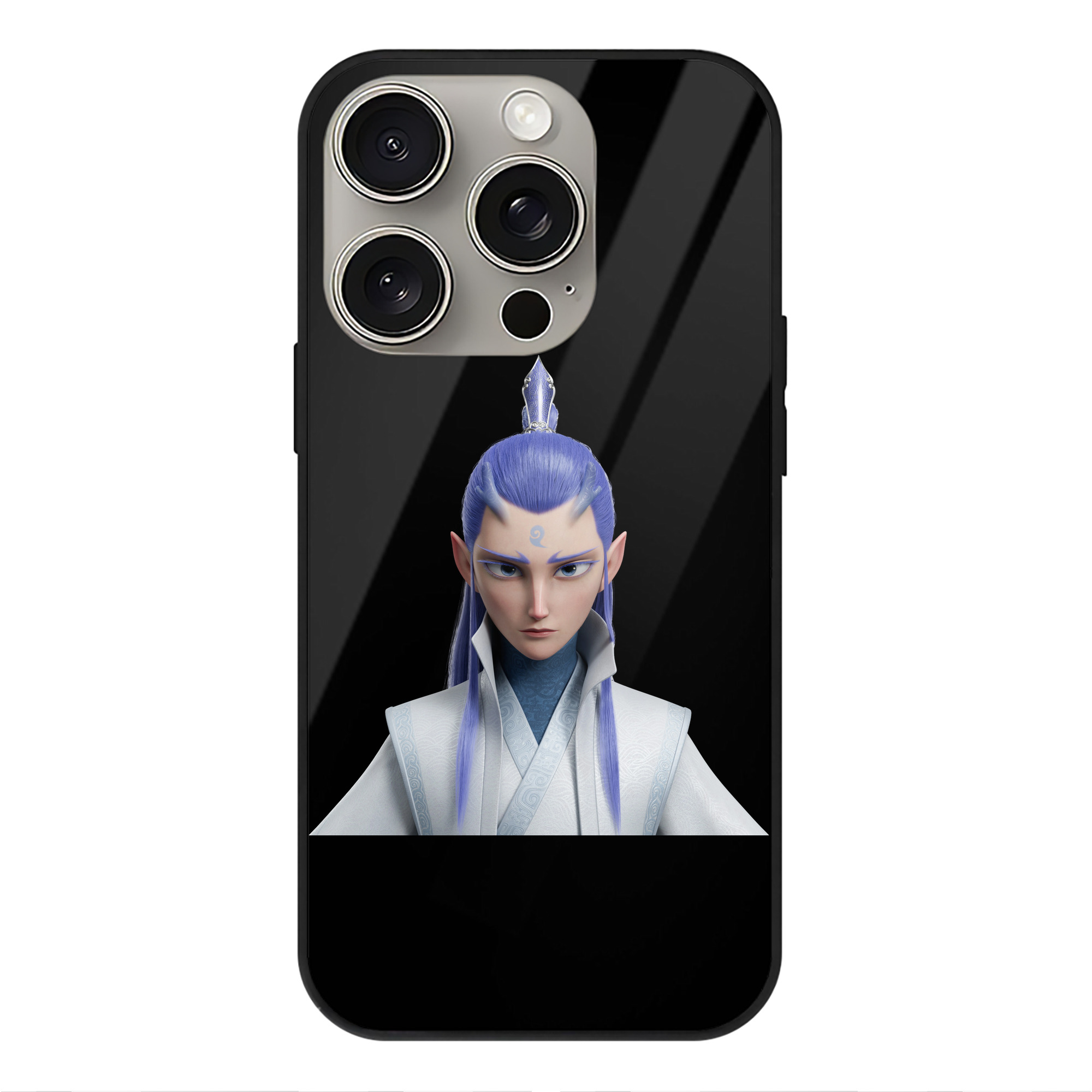 （画像用） Ne Zha 2 ナタ 魔童の大暴れ 【iPhone15Pro対応】スマホケース 耐衝撃＆黄変防止 背面ガラス