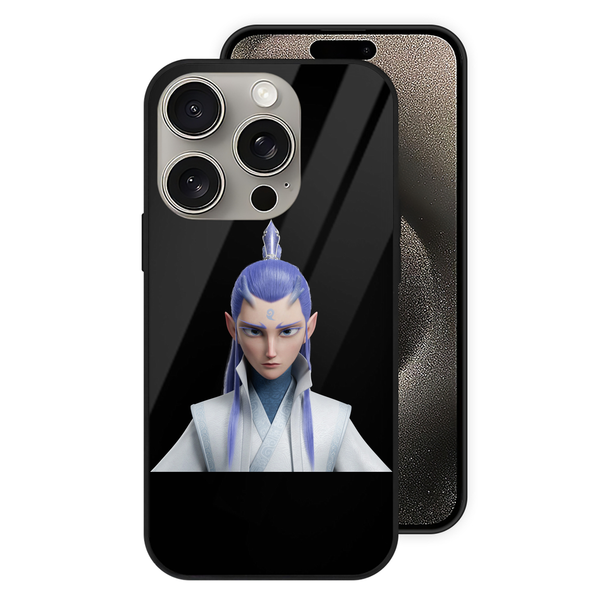 （画像用） Ne Zha 2 ナタ 魔童の大暴れ 【iPhone15Pro対応】スマホケース 耐衝撃＆黄変防止 背面ガラス