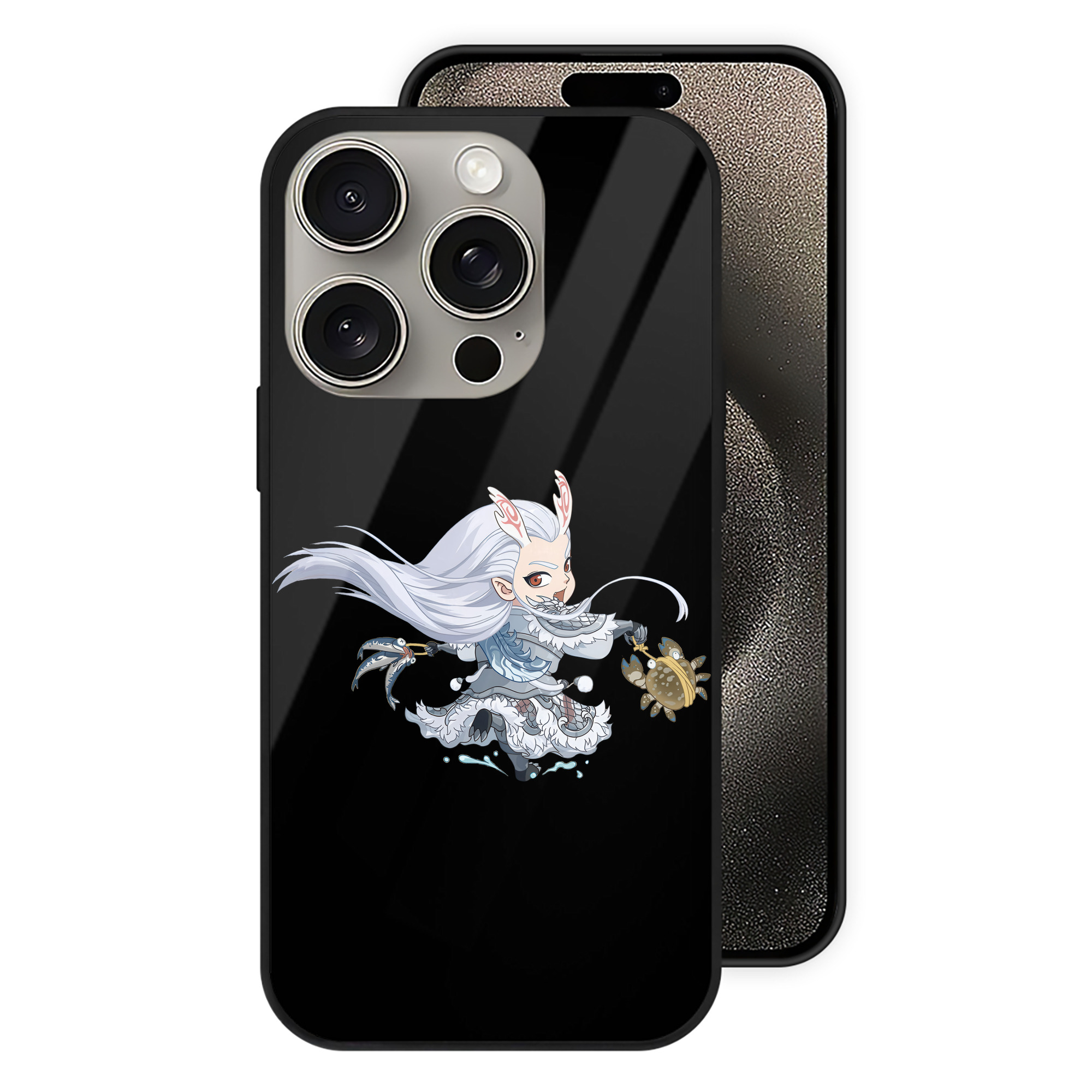 （画像用） Ne Zha 2 ナタ 魔童の大暴れ 【iPhone15Pro対応】スマホケース 耐衝撃＆黄変防止 背面ガラス