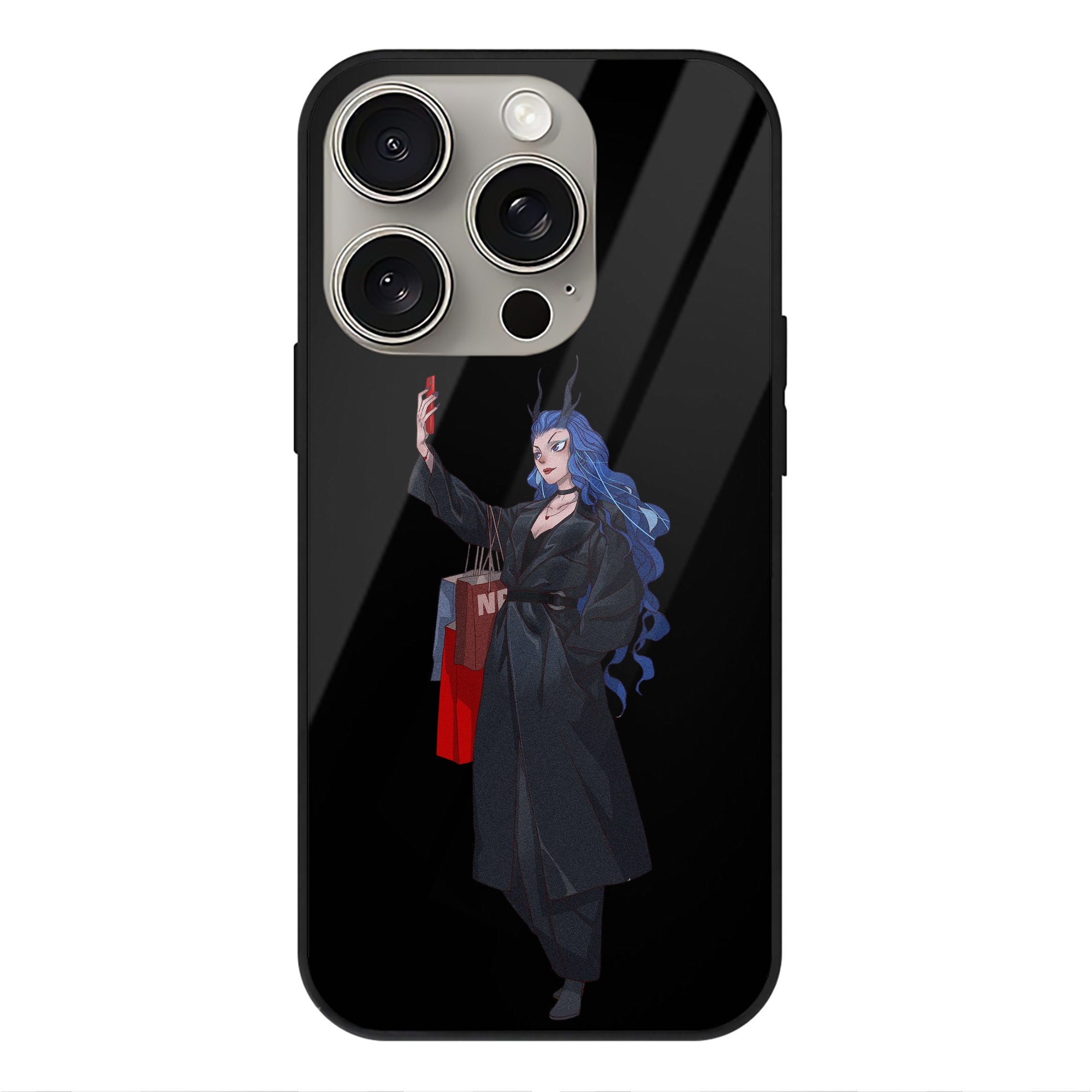 （画像用） Ne Zha 2 ナタ 魔童の大暴れ 【iPhone15Pro対応】スマホケース 耐衝撃＆黄変防止 背面ガラス