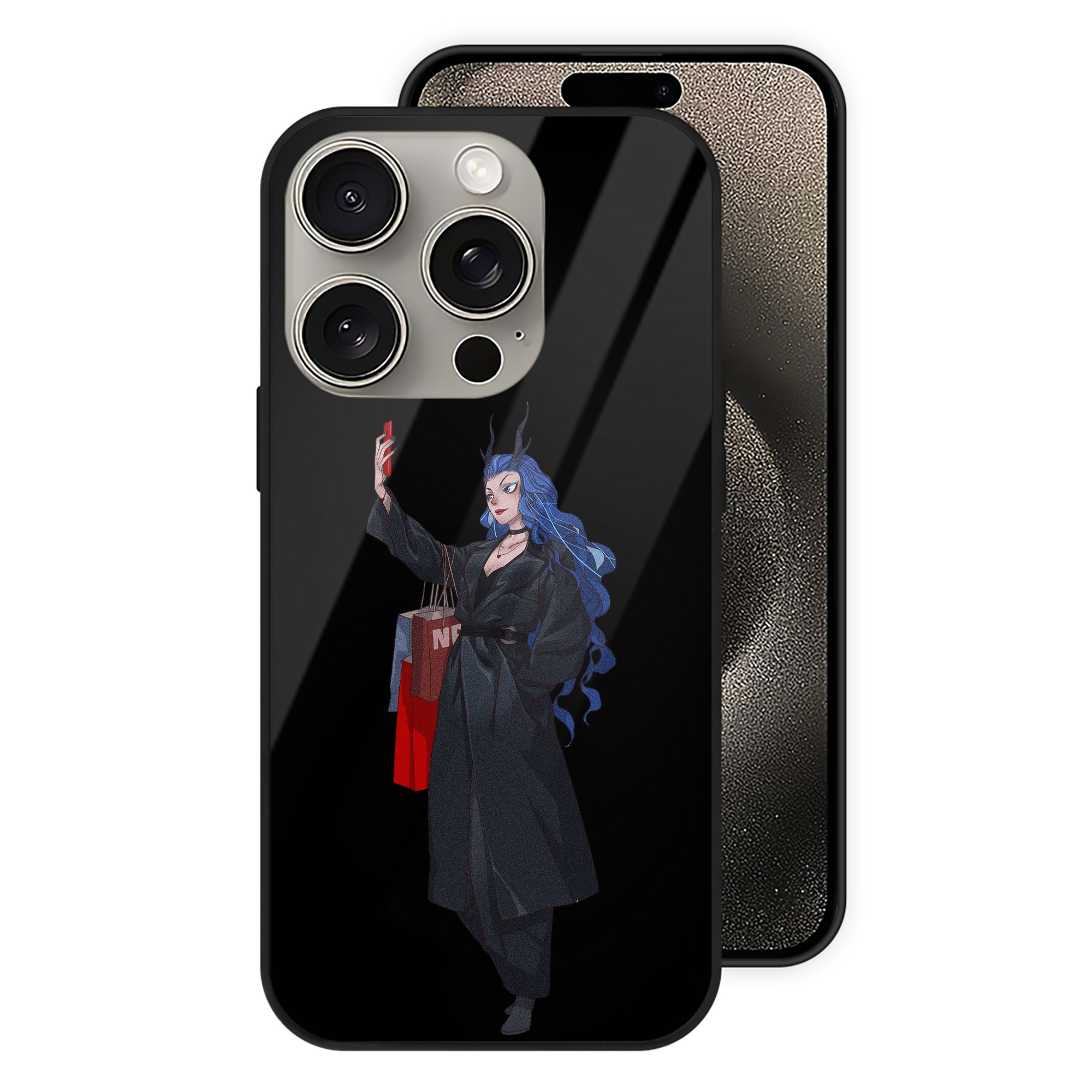 （画像用） Ne Zha 2 ナタ 魔童の大暴れ 【iPhone15Pro対応】スマホケース 耐衝撃＆黄変防止 背面ガラス
