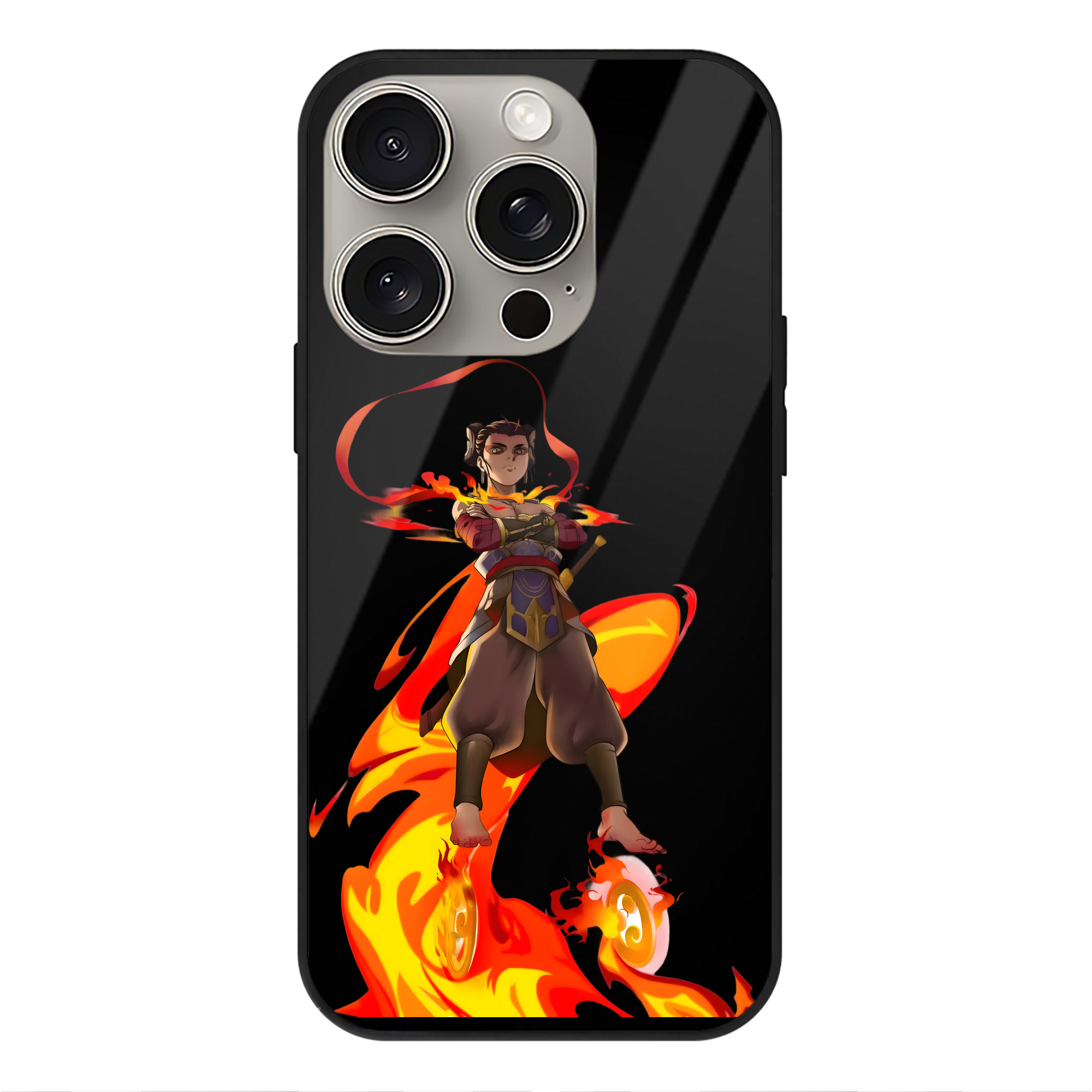 （画像用） Ne Zha 2 ナタ 魔童の大暴れ 【iPhone15Pro対応】スマホケース 耐衝撃＆黄変防止 背面ガラス