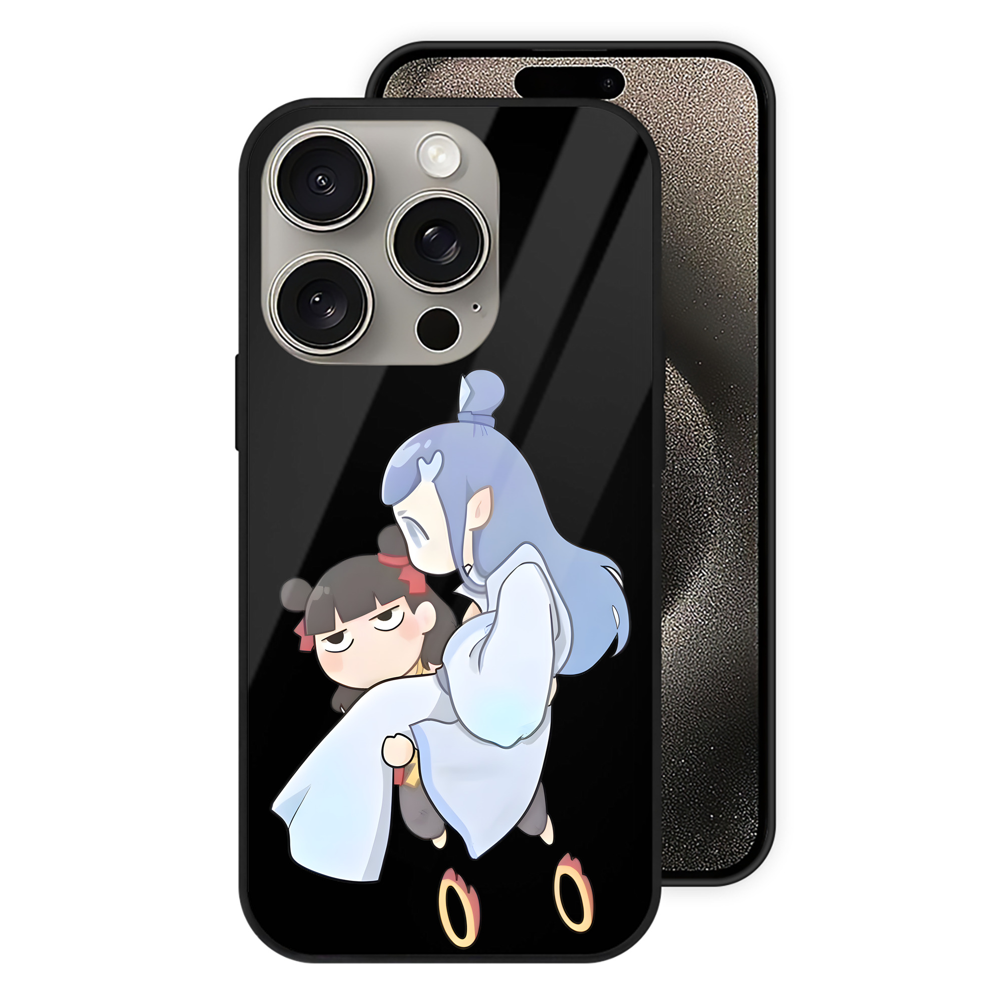 （画像用） Ne Zha 2 ナタ 魔童の大暴れ 【iPhone15Pro対応】スマホケース 耐衝撃＆黄変防止 背面ガラス