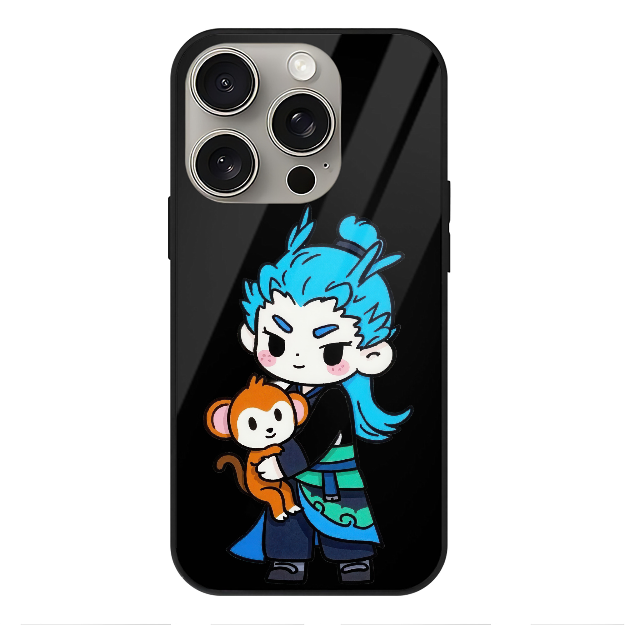 （画像用） Ne Zha 2 ナタ 魔童の大暴れ 【iPhone15Pro対応】スマホケース 耐衝撃＆黄変防止 背面ガラス