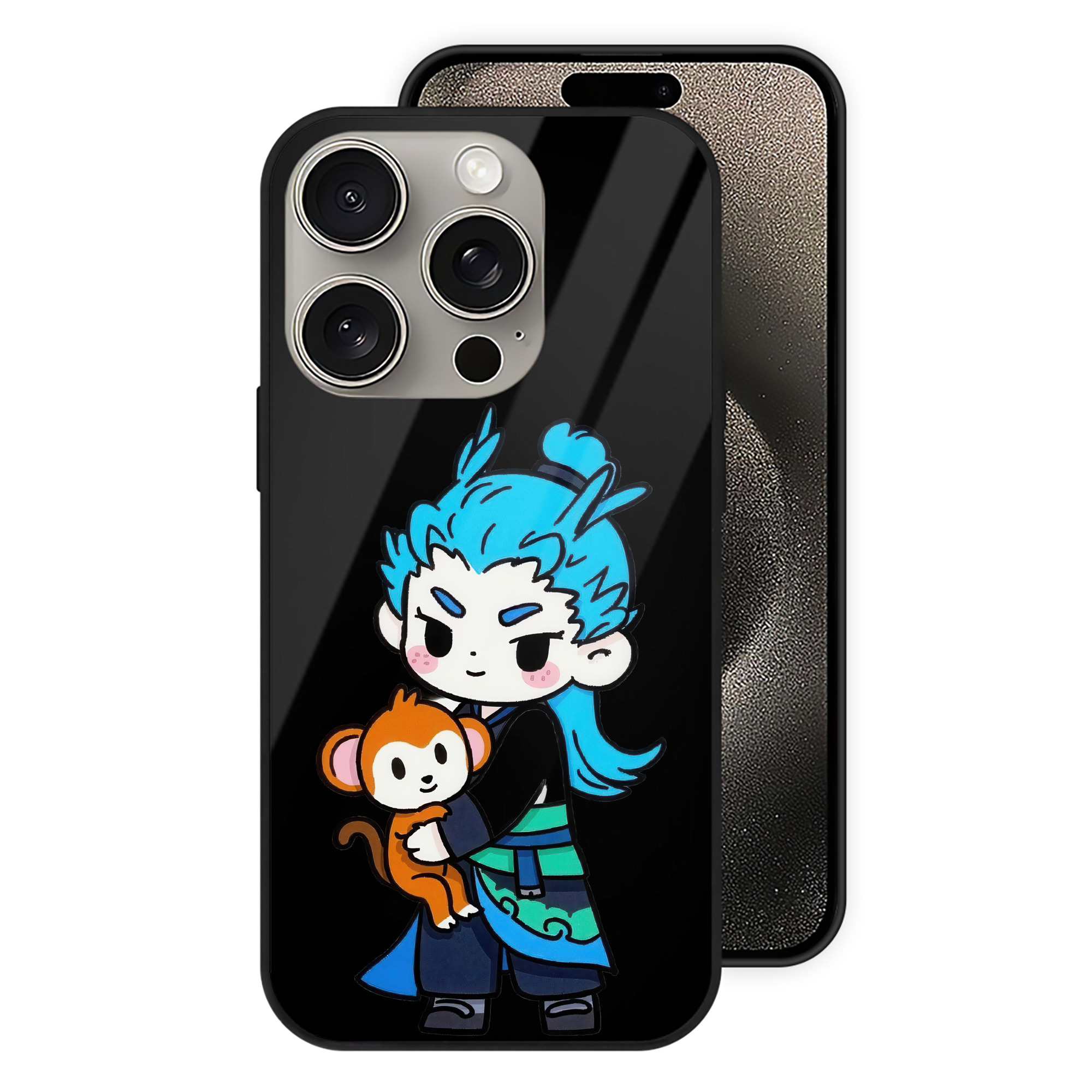 （画像用） Ne Zha 2 ナタ 魔童の大暴れ 【iPhone15Pro対応】スマホケース 耐衝撃＆黄変防止 背面ガラス