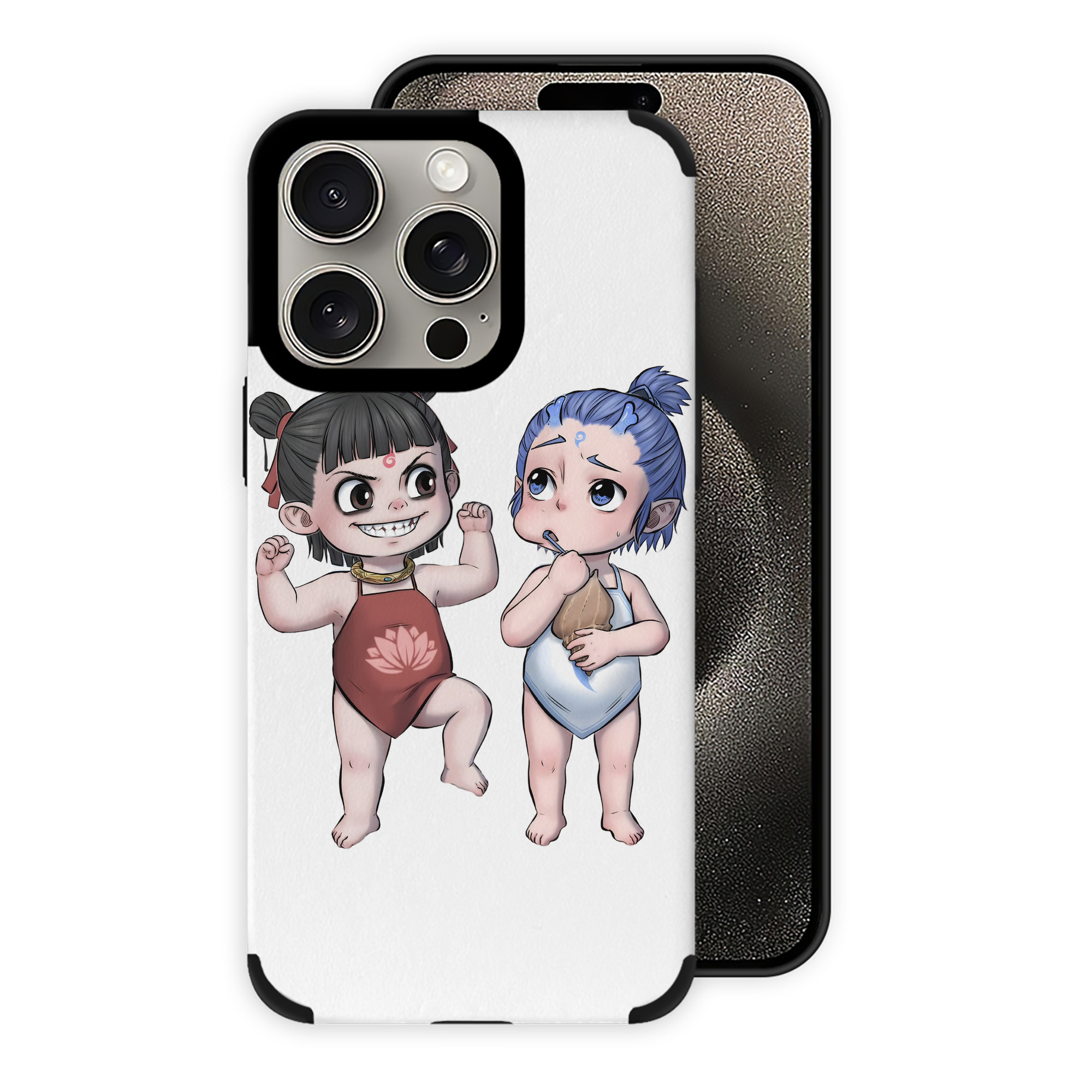 （画像用） Ne Zha 2 ナタ 魔童の大暴れ 【iPhone15ProMax対応】 PUレザー スマホケース 耐衝撃＆黄変防止