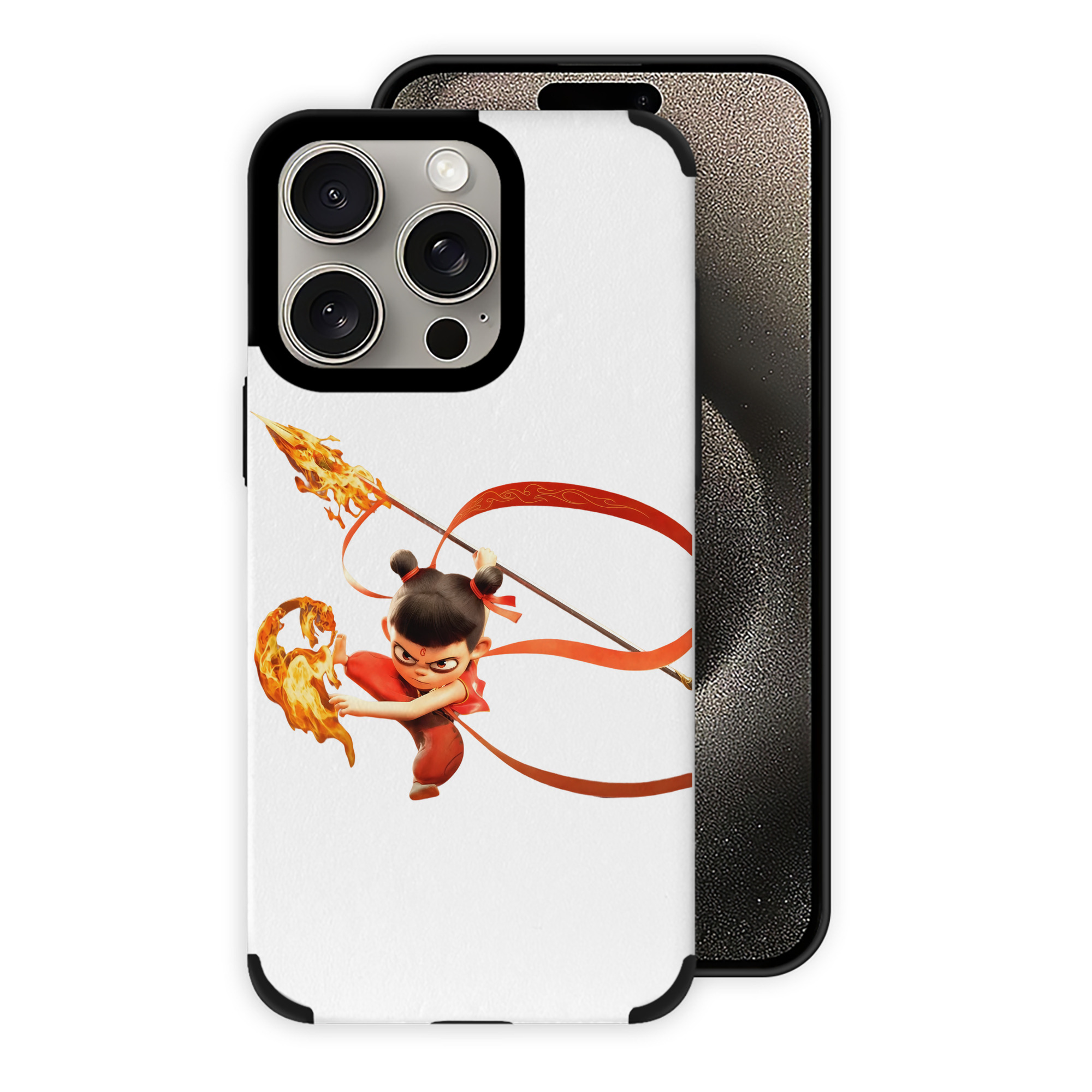 （画像用） Ne Zha 2 ナタ 魔童の大暴れ 【iPhone15ProMax対応】 PUレザー スマホケース 耐衝撃＆黄変防止