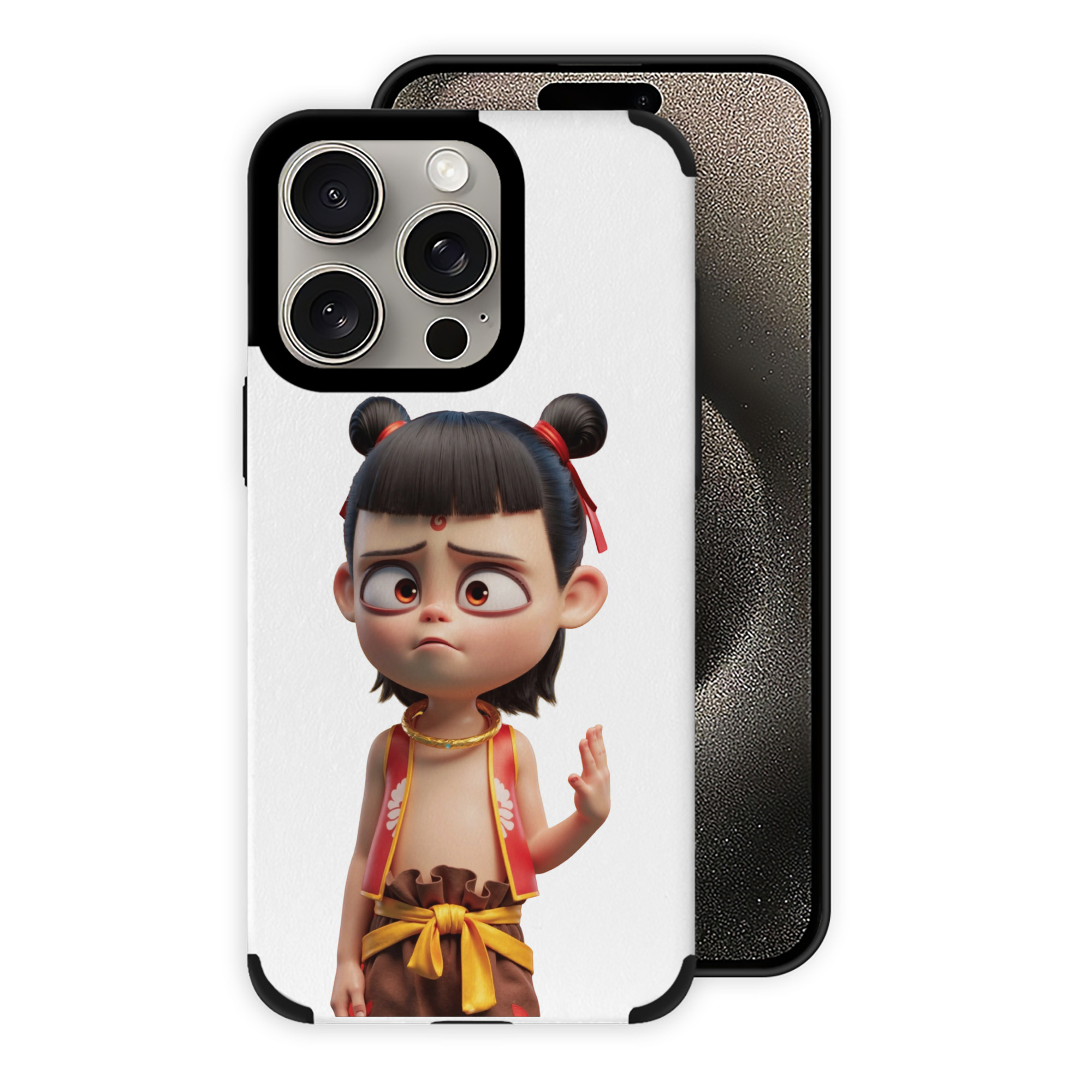 （画像用） Ne Zha 2 ナタ 魔童の大暴れ 【iPhone15ProMax対応】 PUレザー スマホケース 耐衝撃＆黄変防止