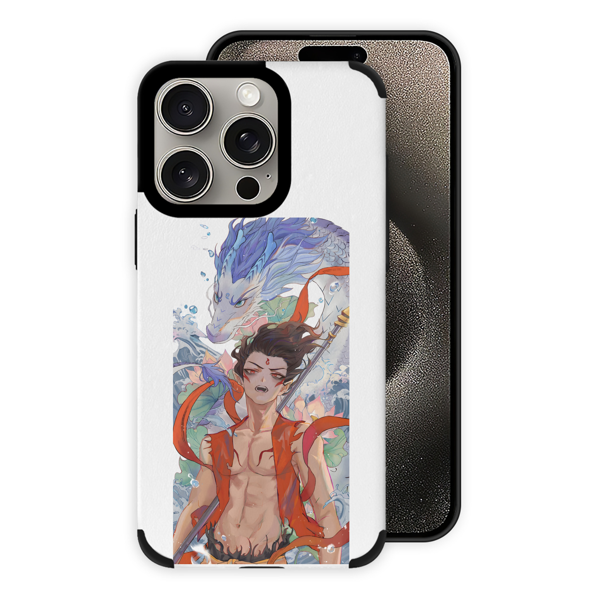 （画像用） Ne Zha 2 ナタ 魔童の大暴れ 【iPhone15ProMax対応】 PUレザー スマホケース 耐衝撃＆黄変防止