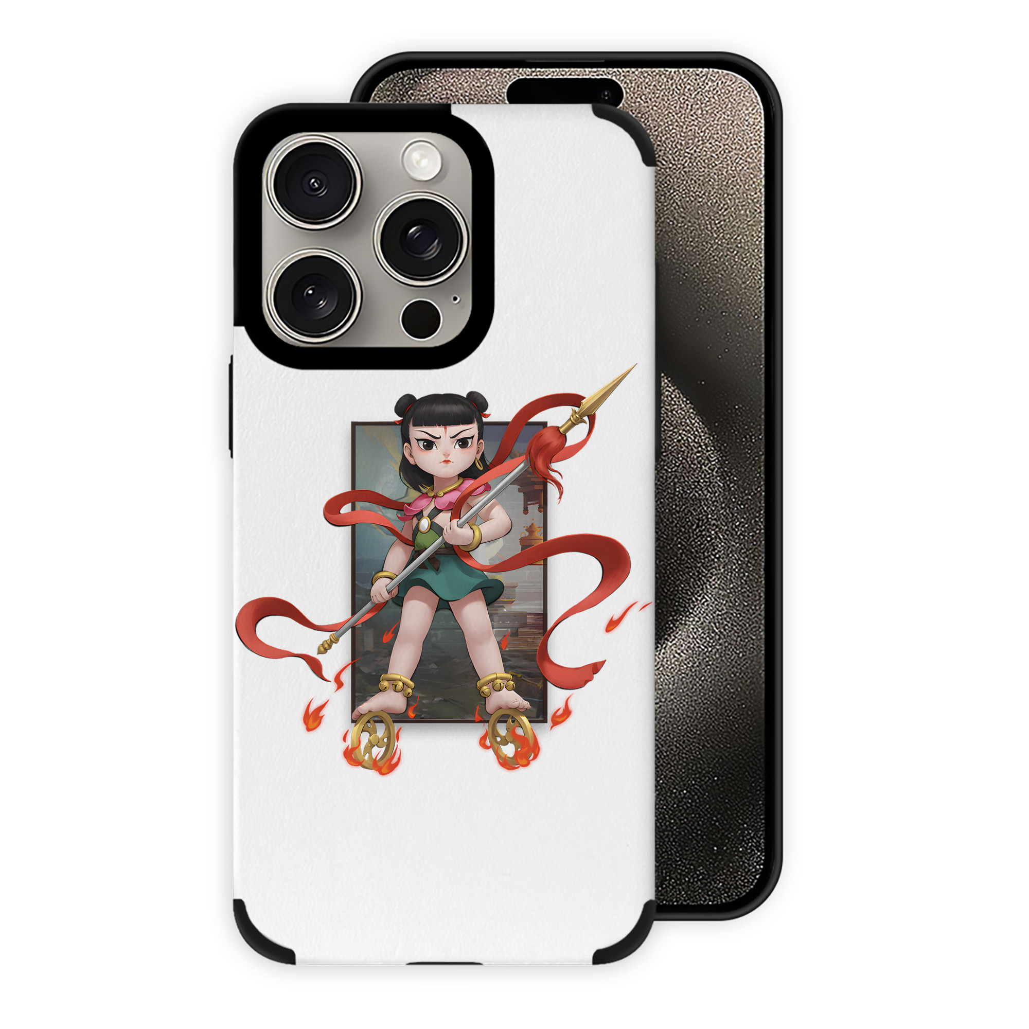 （画像用） Ne Zha 2 ナタ 魔童の大暴れ 【iPhone15ProMax対応】 PUレザー スマホケース 耐衝撃＆黄変防止