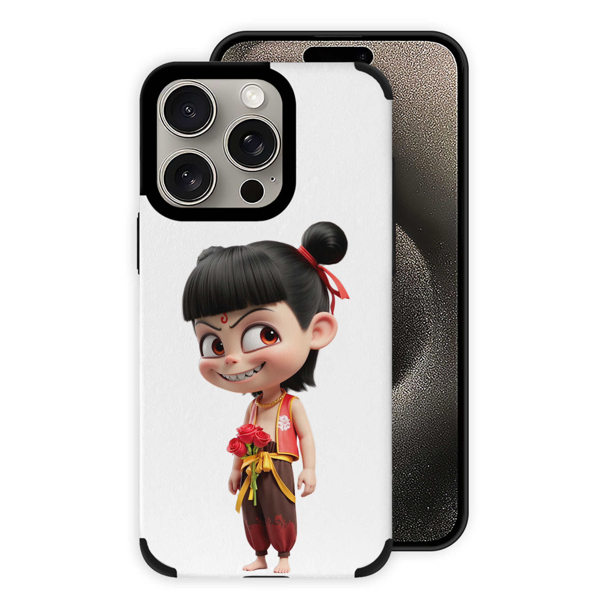 （画像用） Ne Zha 2 ナタ 魔童の大暴れ 【iPhone15ProMax対応】 PUレザー スマホケース 耐衝撃＆黄変防止