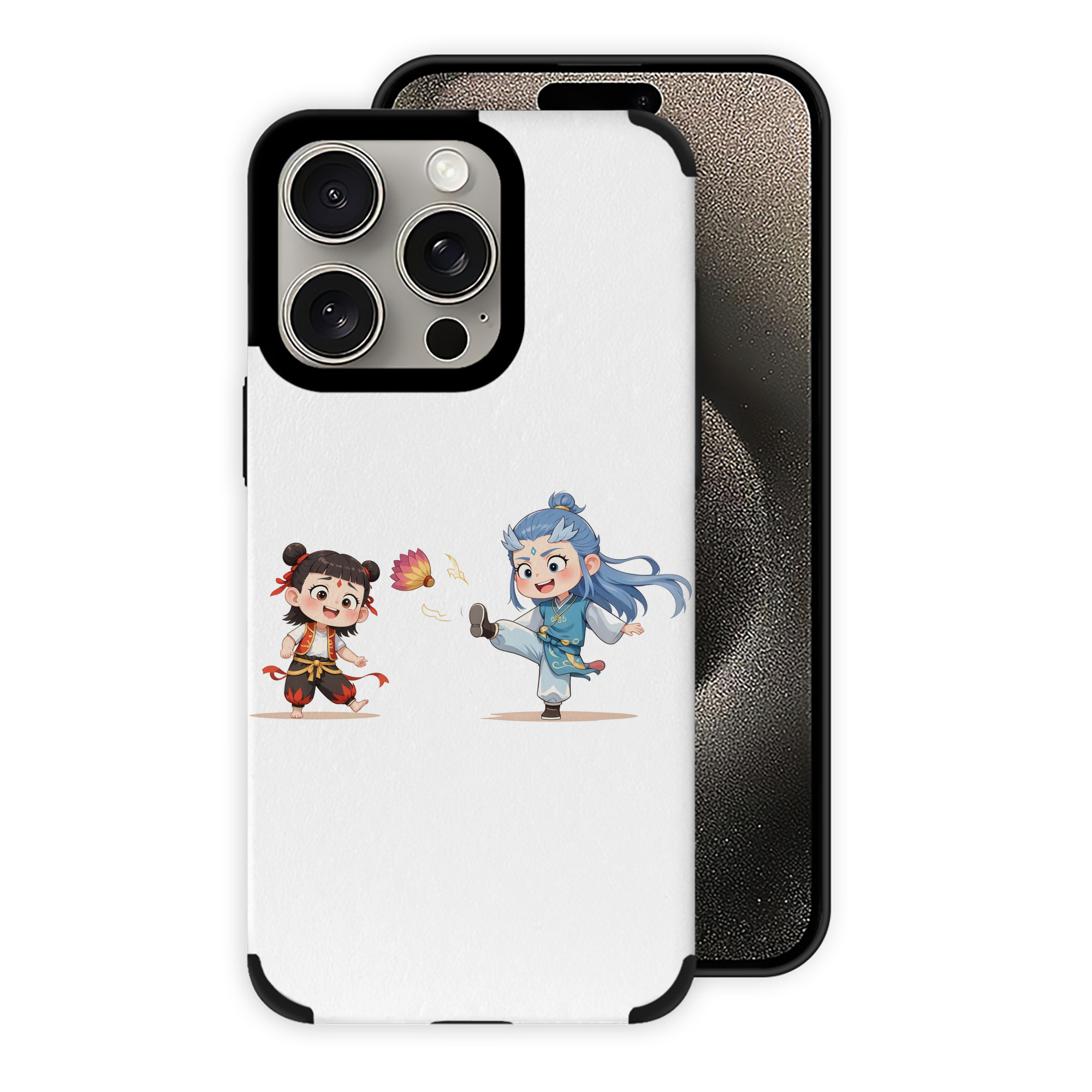 （画像用） Ne Zha 2 ナタ 魔童の大暴れ 【iPhone15ProMax対応】 PUレザー スマホケース 耐衝撃＆黄変防止
