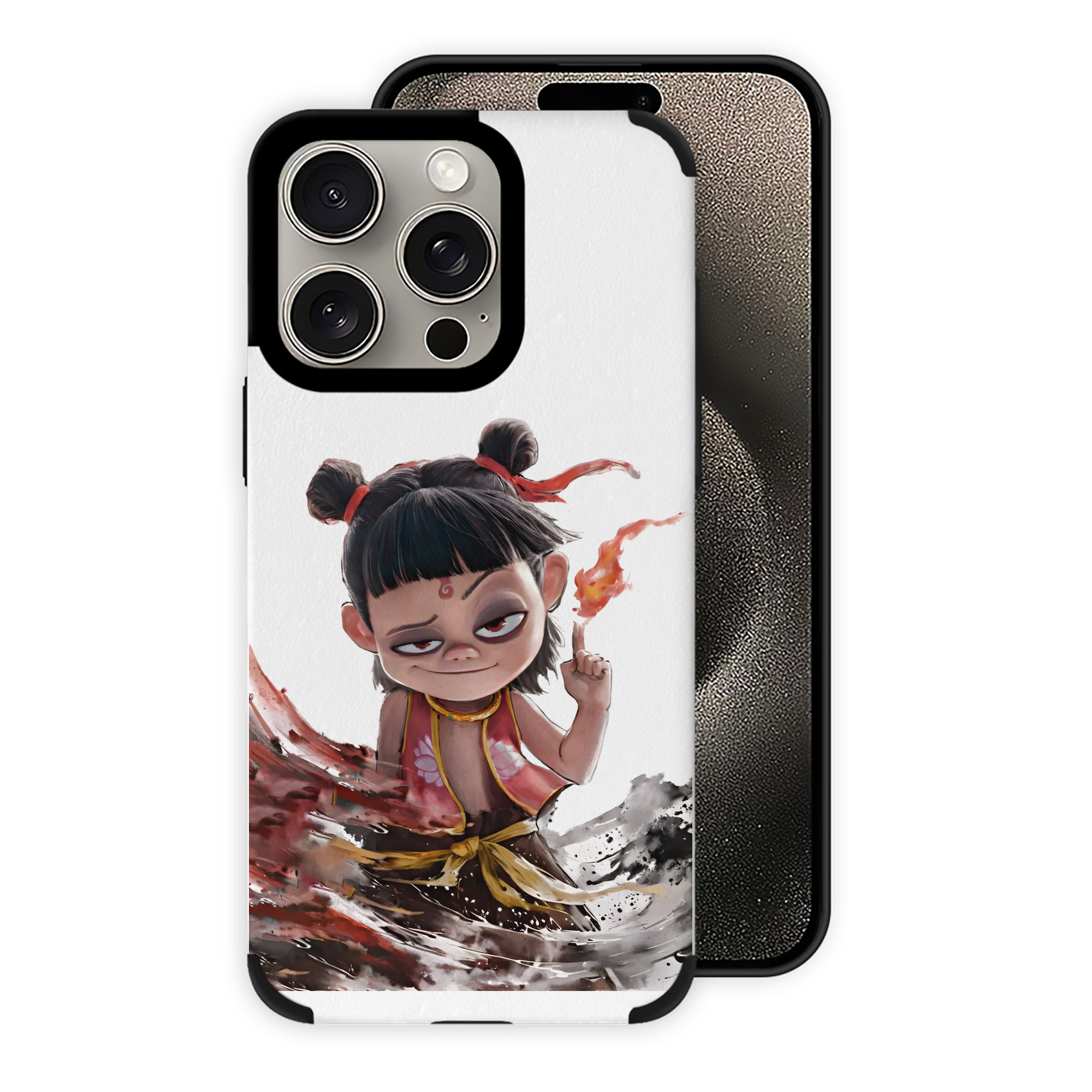 （画像用） Ne Zha 2 ナタ 魔童の大暴れ 【iPhone15ProMax対応】 PUレザー スマホケース 耐衝撃＆黄変防止