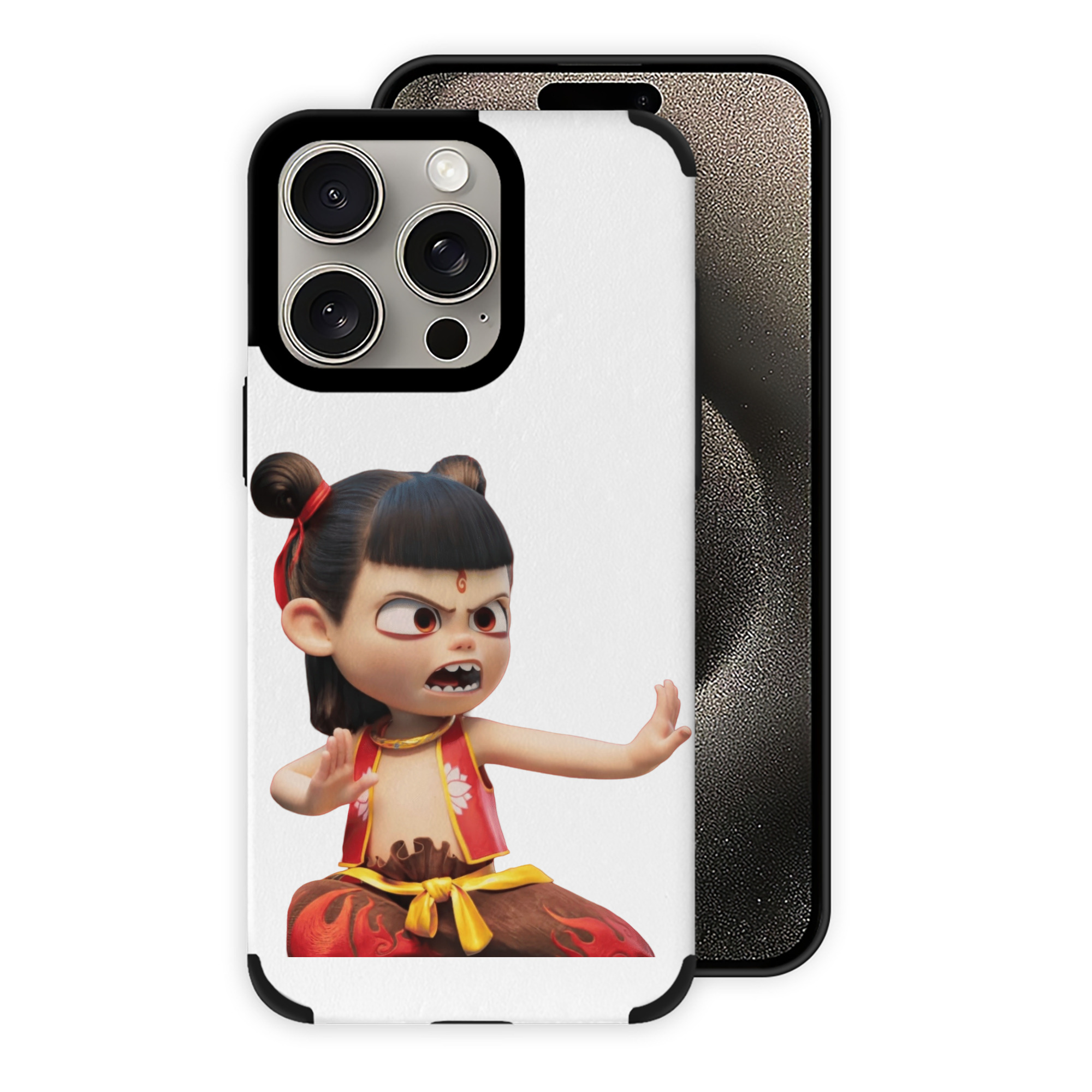 （画像用） Ne Zha 2 ナタ 魔童の大暴れ 【iPhone15ProMax対応】 PUレザー スマホケース 耐衝撃＆黄変防止