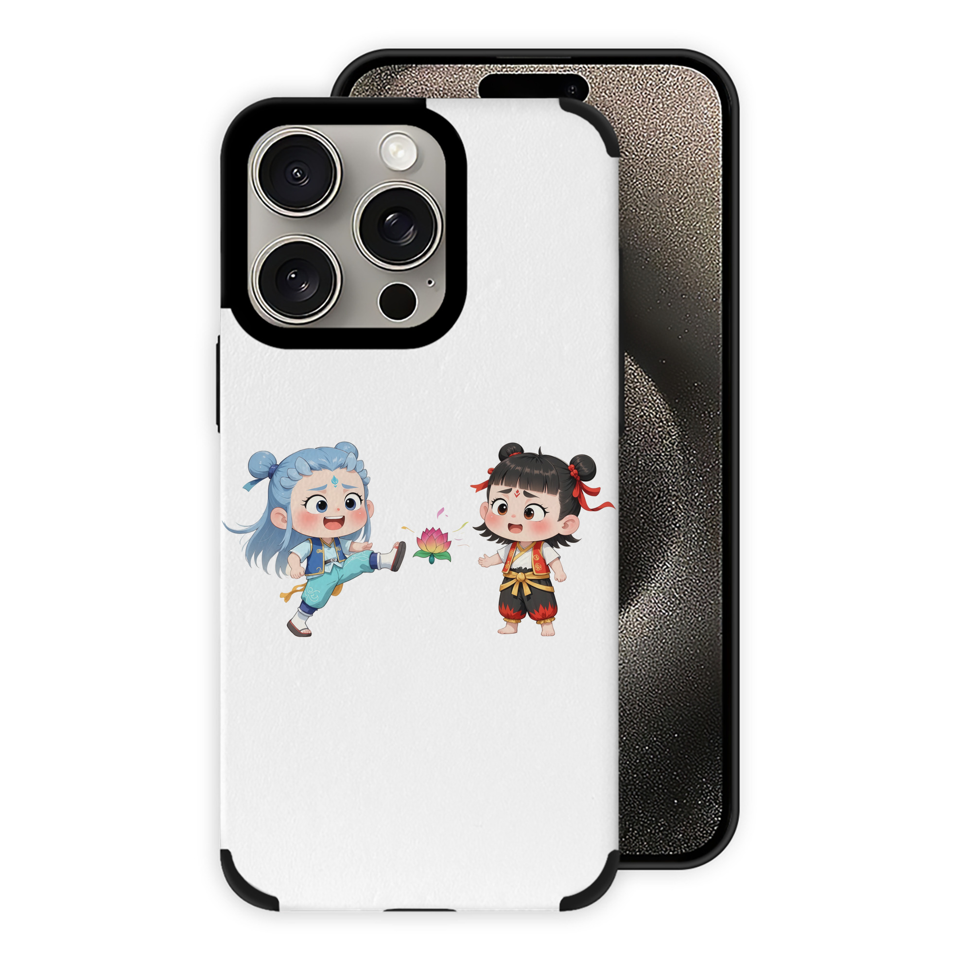 （画像用） Ne Zha 2 ナタ 魔童の大暴れ 【iPhone15ProMax対応】 PUレザー スマホケース 耐衝撃＆黄変防止