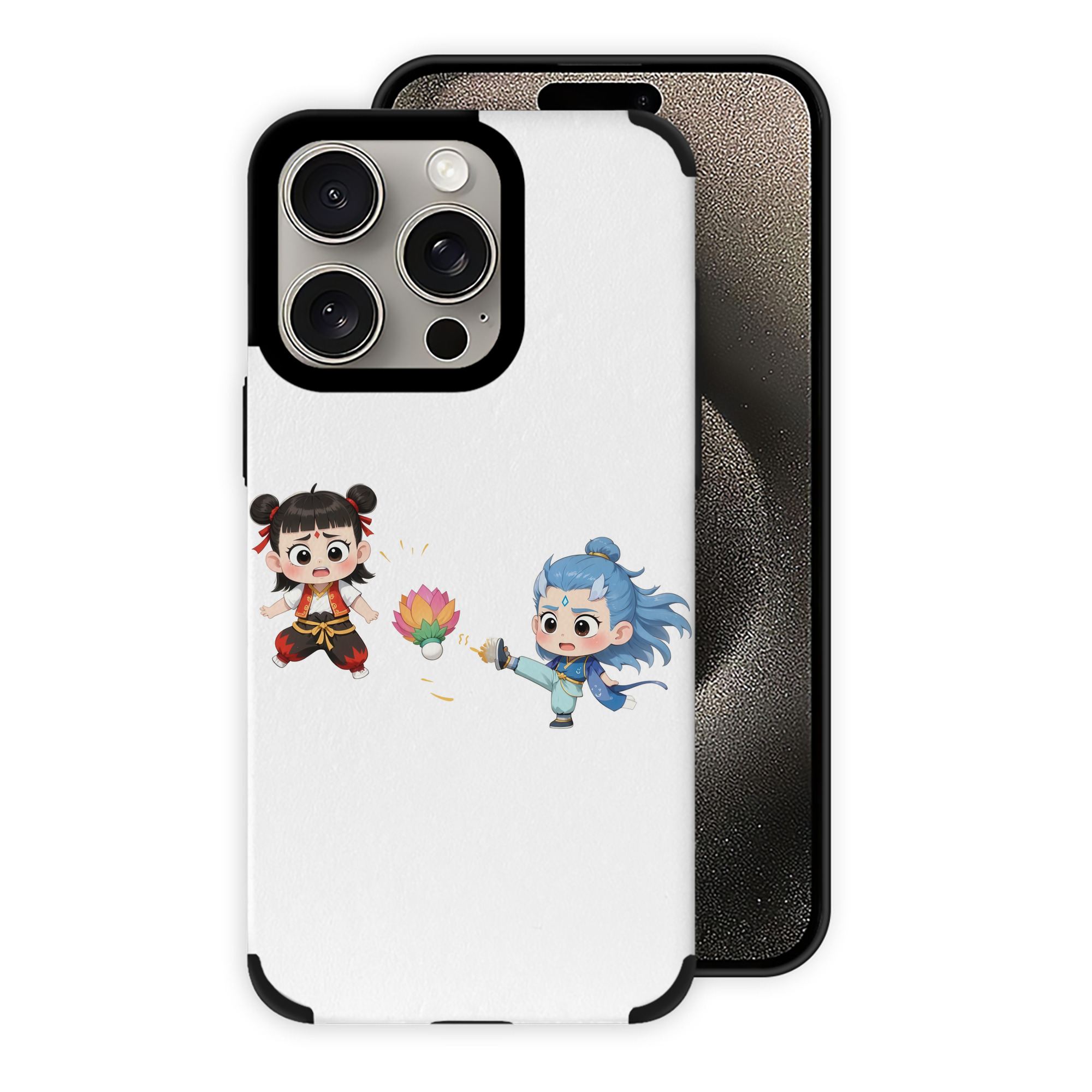 （画像用） Ne Zha 2 ナタ 魔童の大暴れ 【iPhone15ProMax対応】 PUレザー スマホケース 耐衝撃＆黄変防止