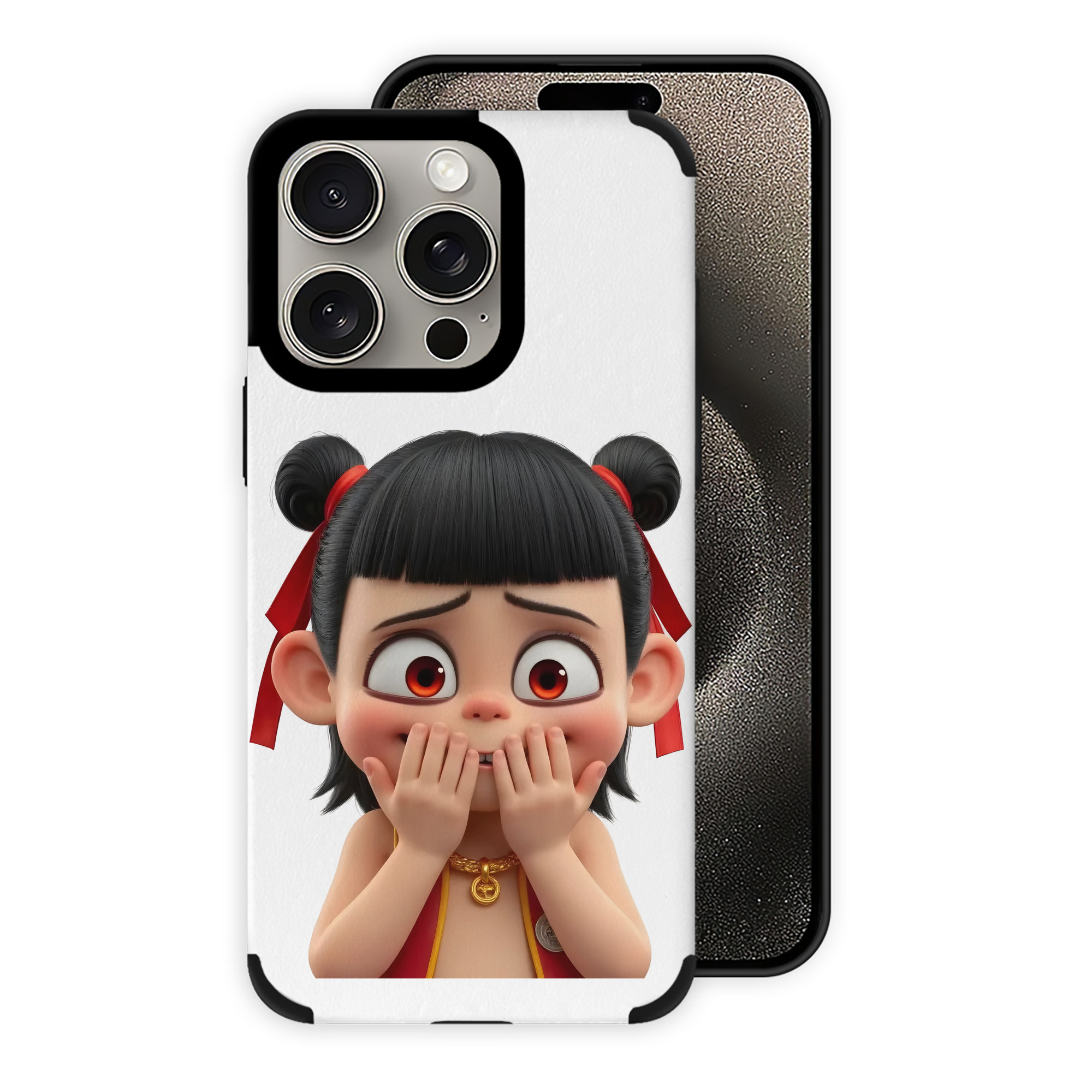 （画像用） Ne Zha 2 ナタ 魔童の大暴れ 【iPhone15ProMax対応】 PUレザー スマホケース 耐衝撃＆黄変防止