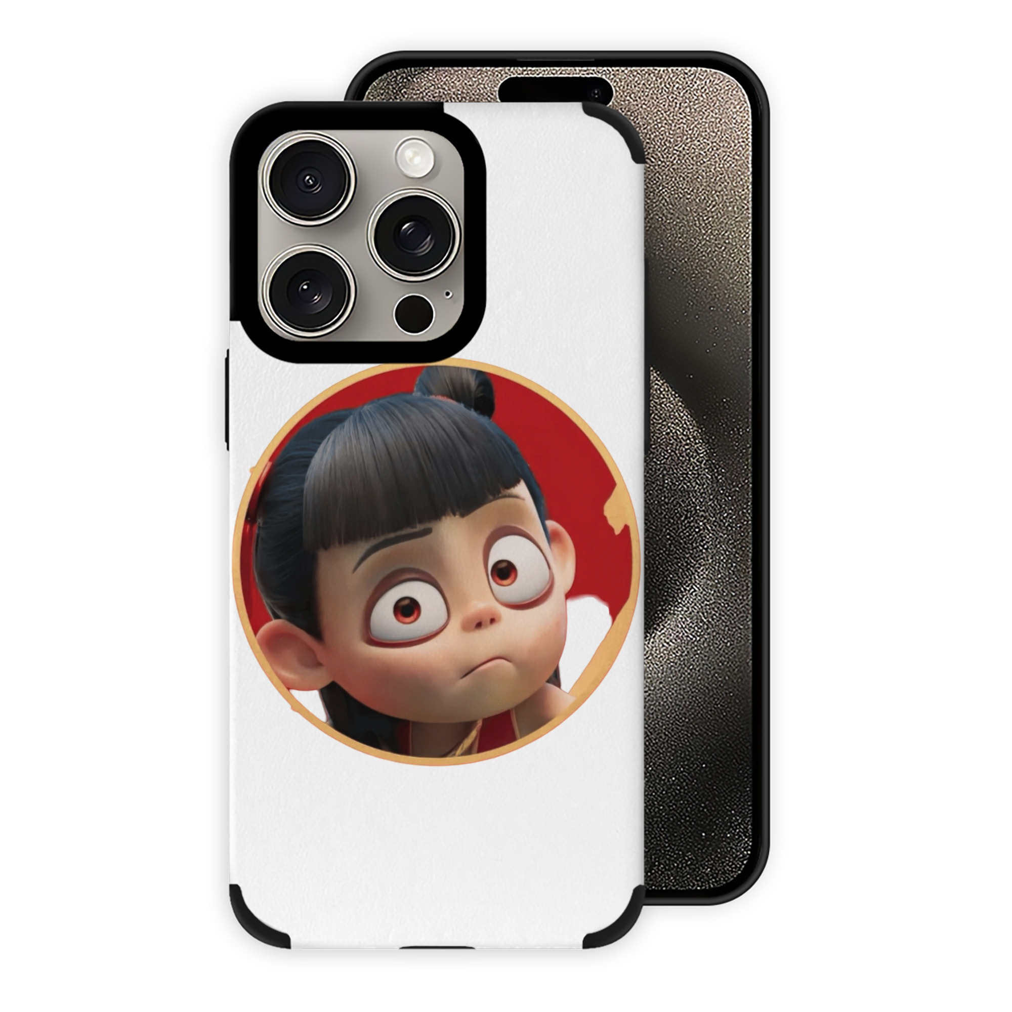 （画像用） Ne Zha 2 ナタ 魔童の大暴れ 【iPhone15ProMax対応】 PUレザー スマホケース 耐衝撃＆黄変防止