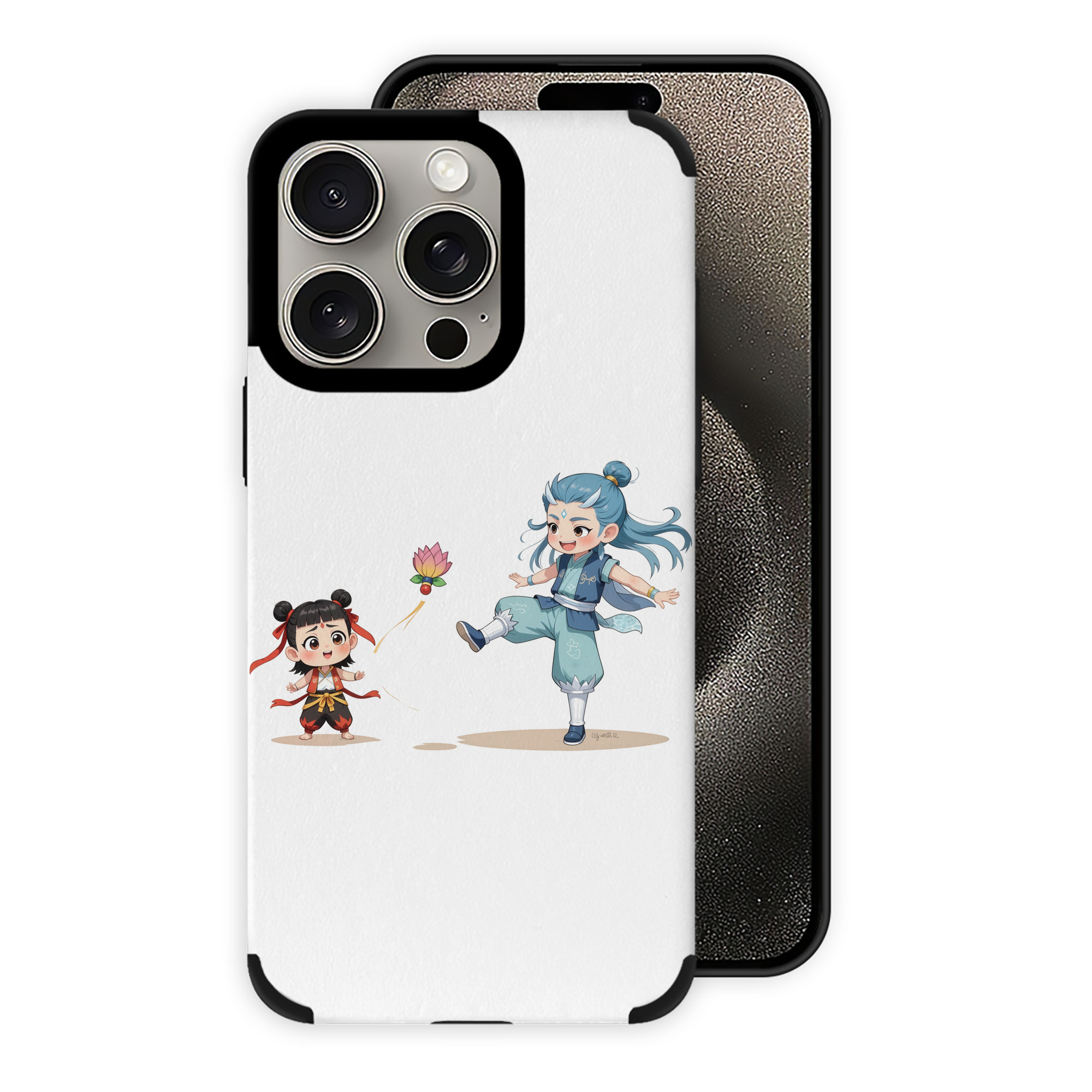 （画像用） Ne Zha 2 ナタ 魔童の大暴れ 【iPhone15ProMax対応】 PUレザー スマホケース 耐衝撃＆黄変防止