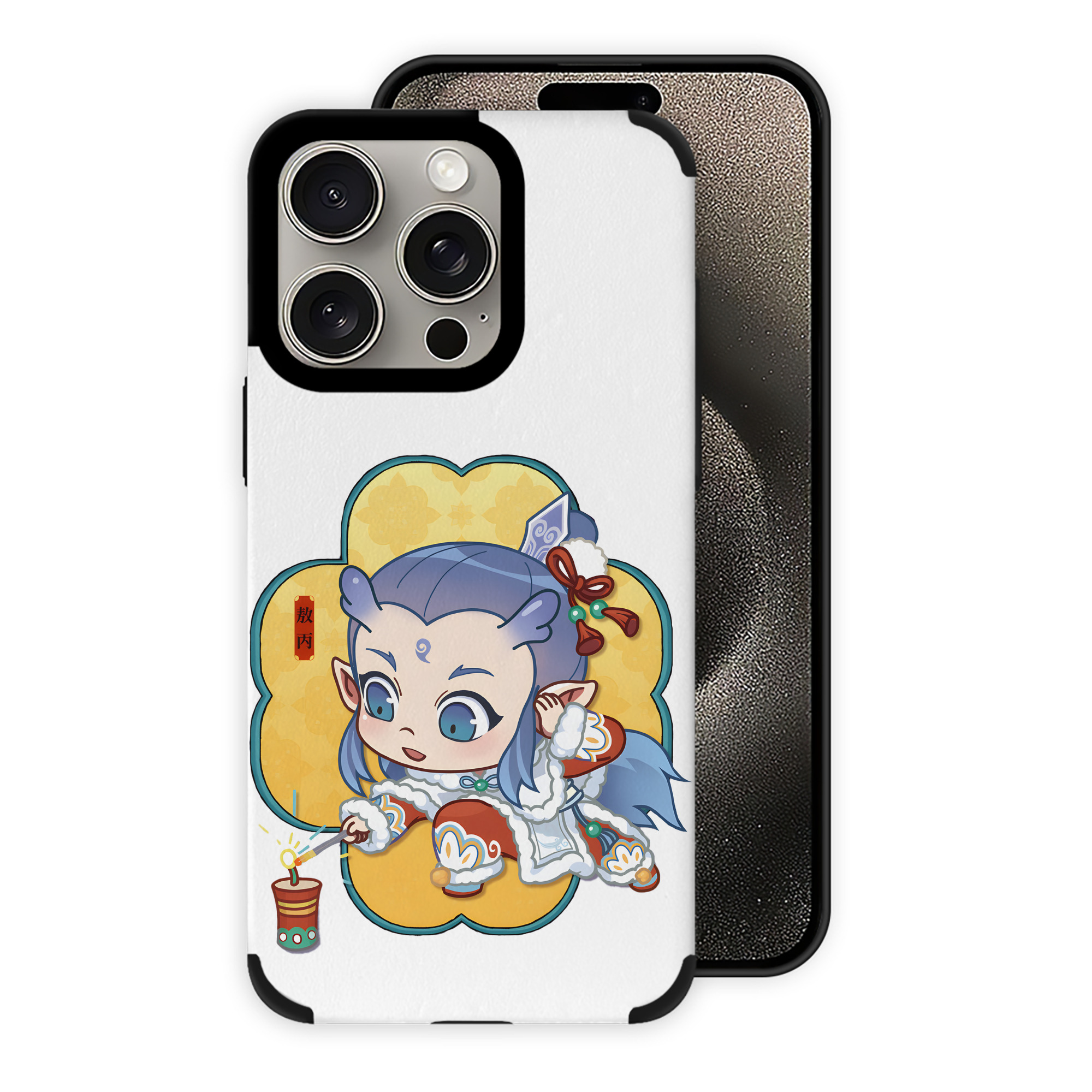（画像用） Ne Zha 2 ナタ 魔童の大暴れ 【iPhone15ProMax対応】 PUレザー スマホケース 耐衝撃＆黄変防止